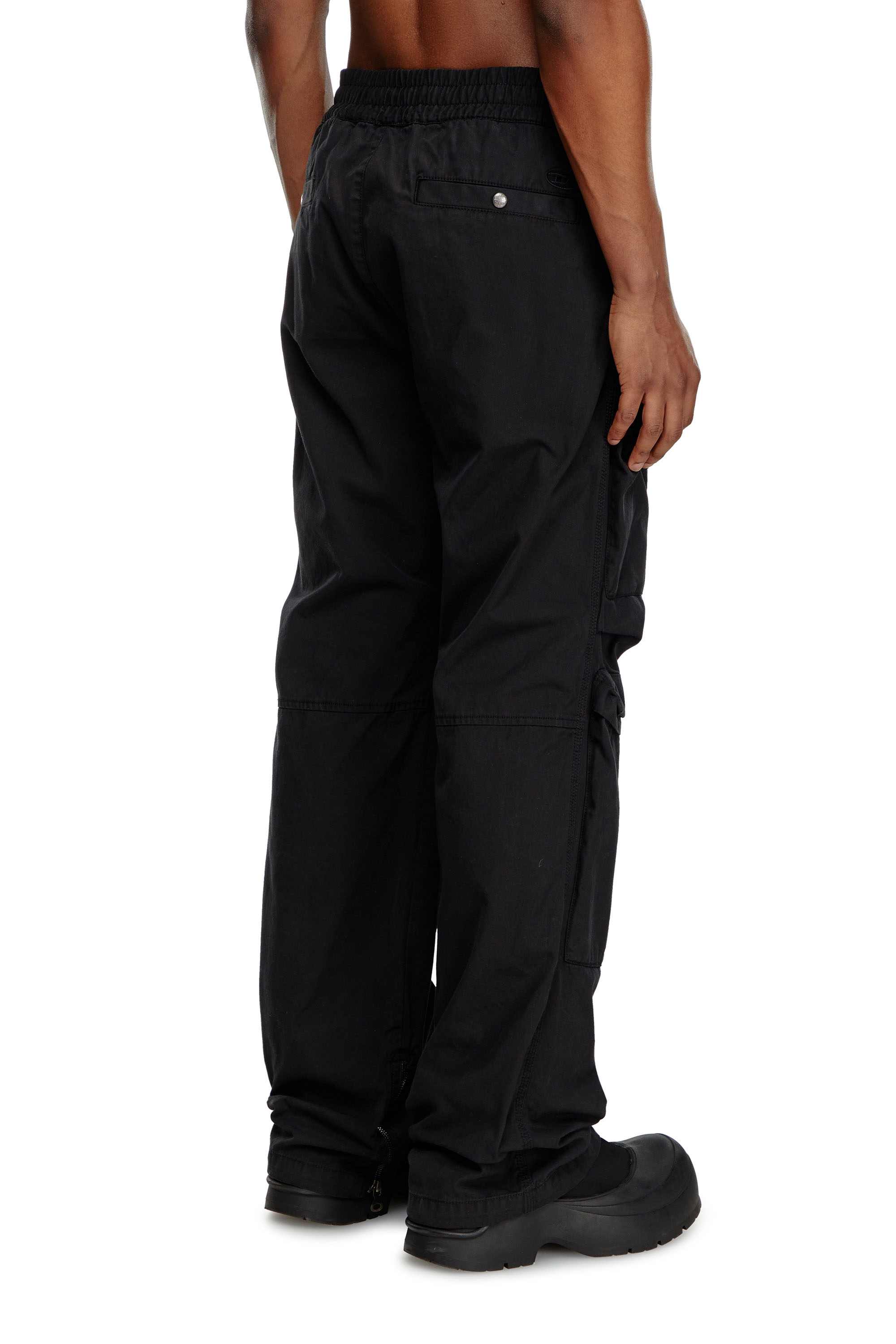 Black Cargo pants in garment-dyed twill