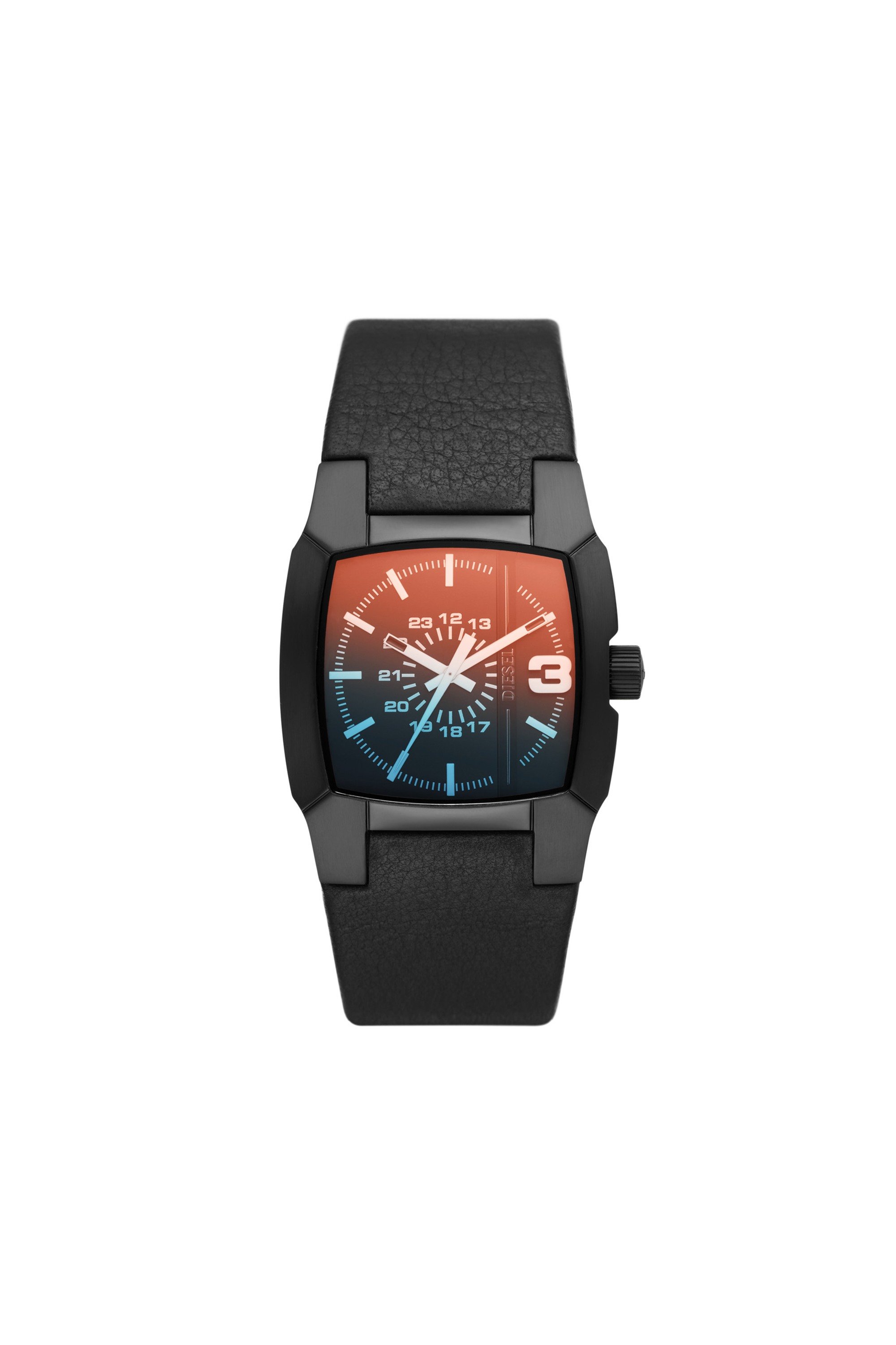 Black Cliffhanger Black Leather Watch