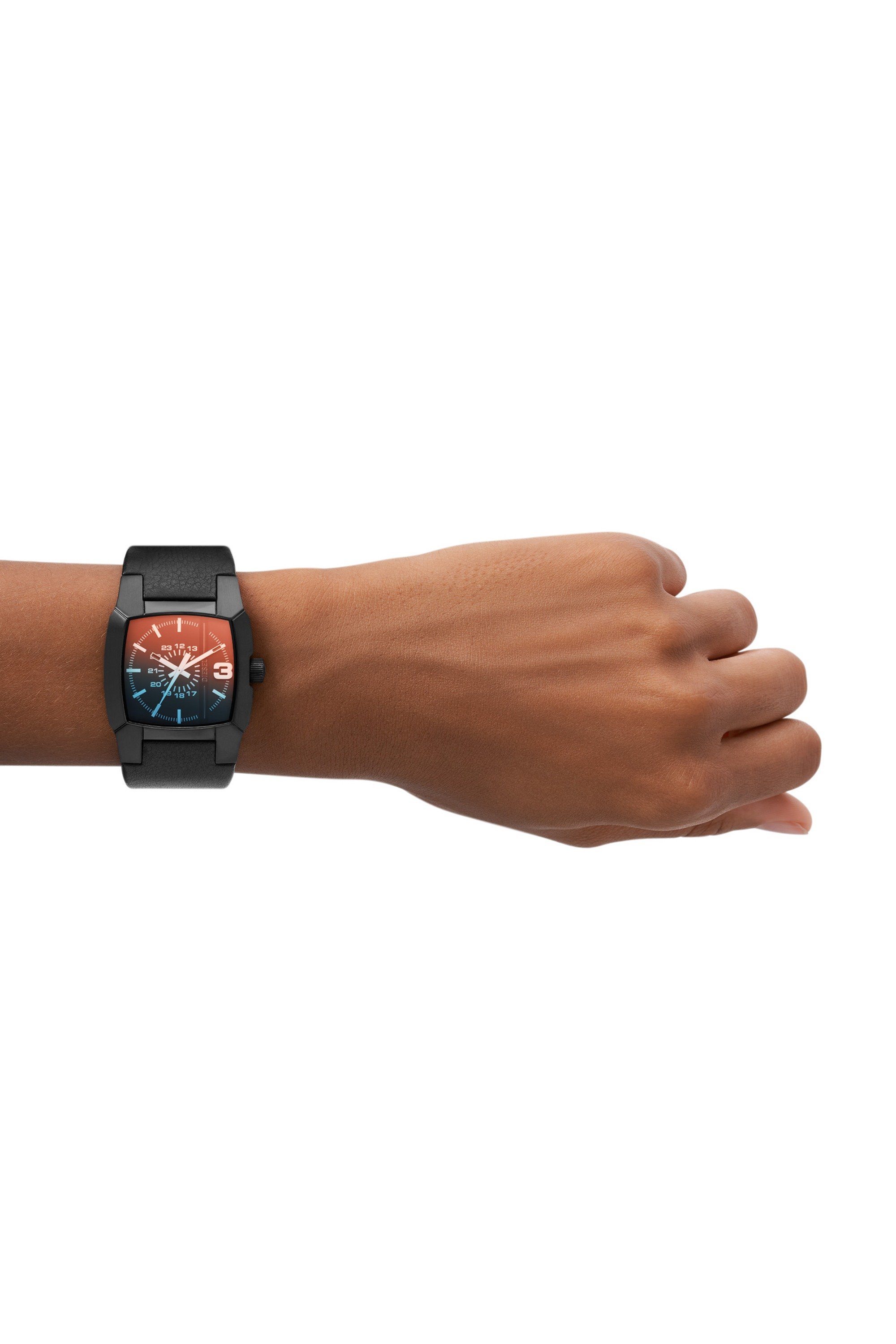 Black Cliffhanger Black Leather Watch