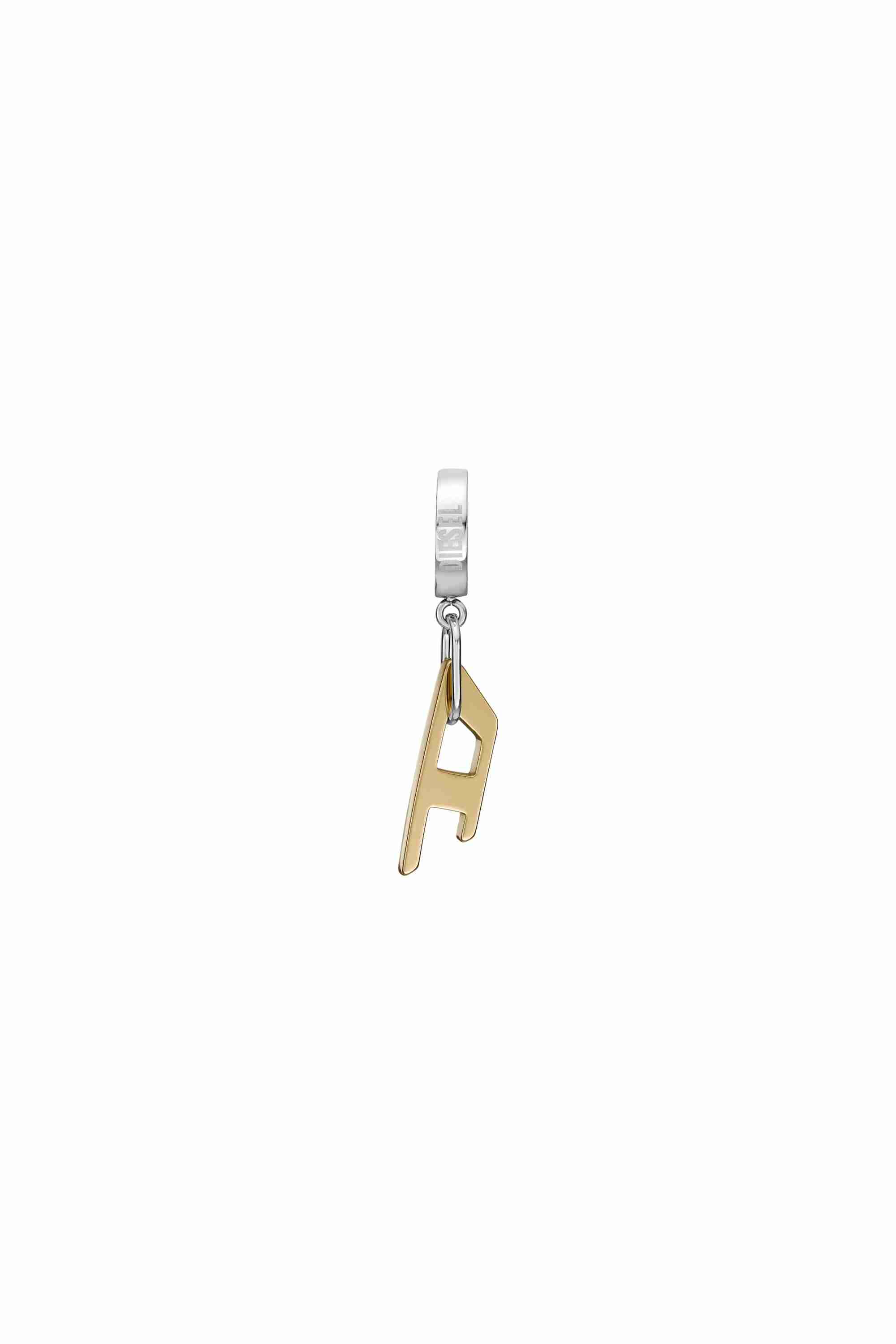 Gold DX1419- Two-Tone Stainless Steel single hoop earring