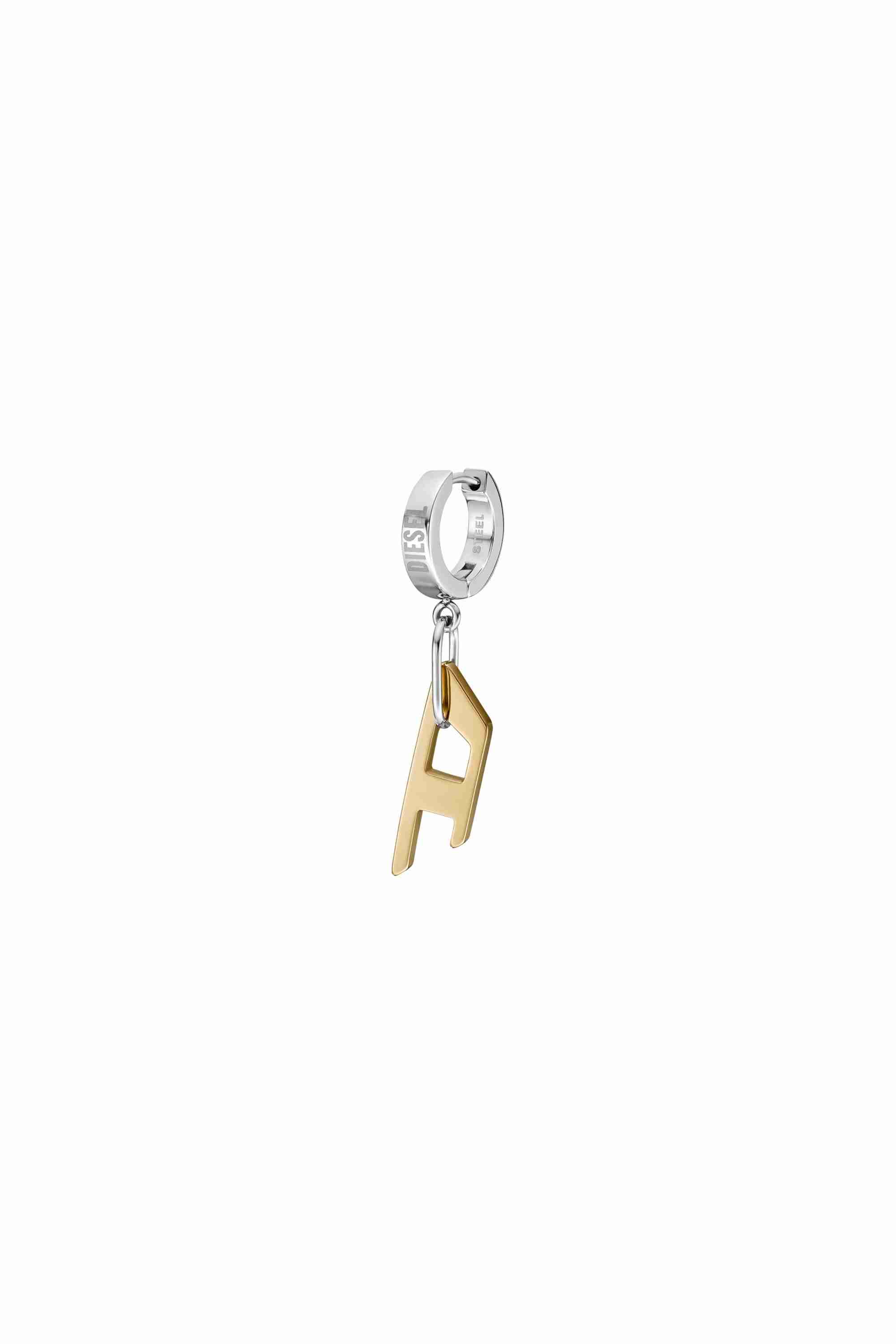 Gold DX1419- Two-Tone Stainless Steel single hoop earring