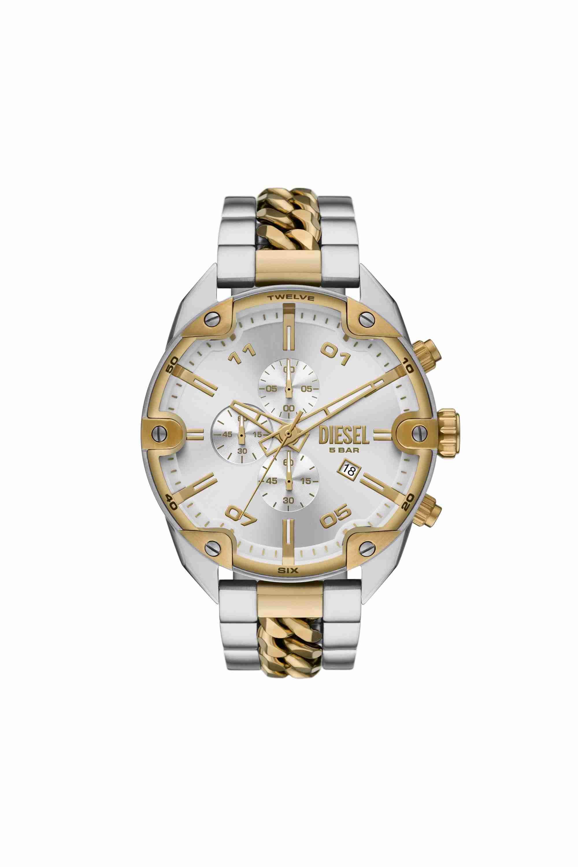 Silver Spiked Stainless Steel Watch