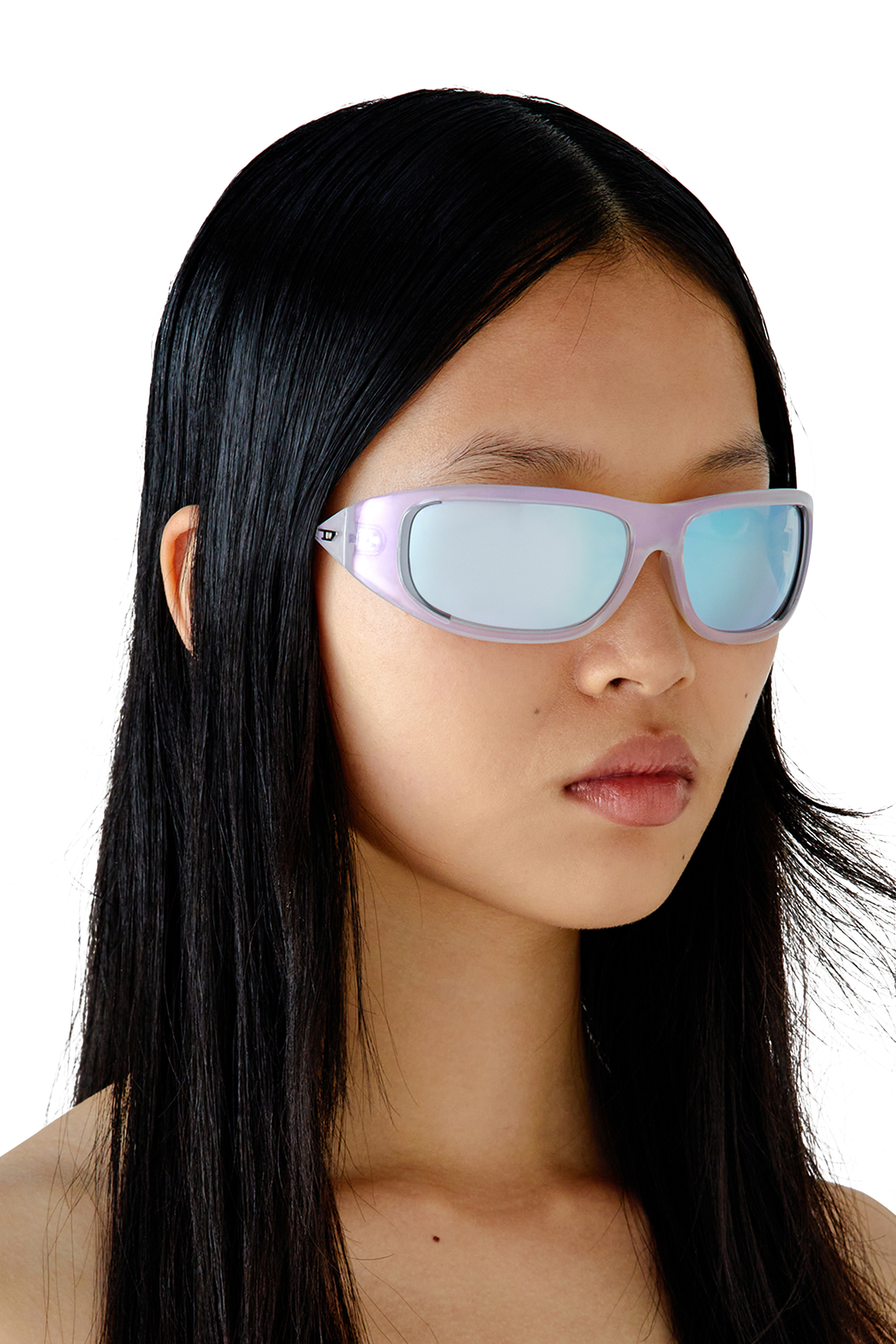 Pink Wraparound style sunglasses