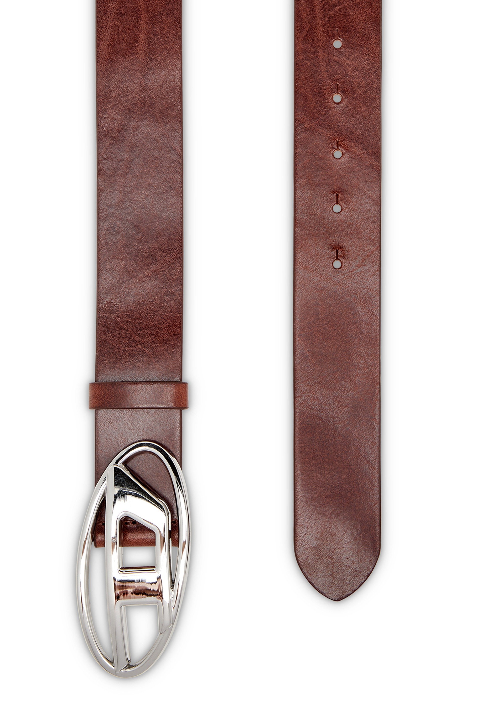 Dark Brown 3.9cm belt with D logo buckle