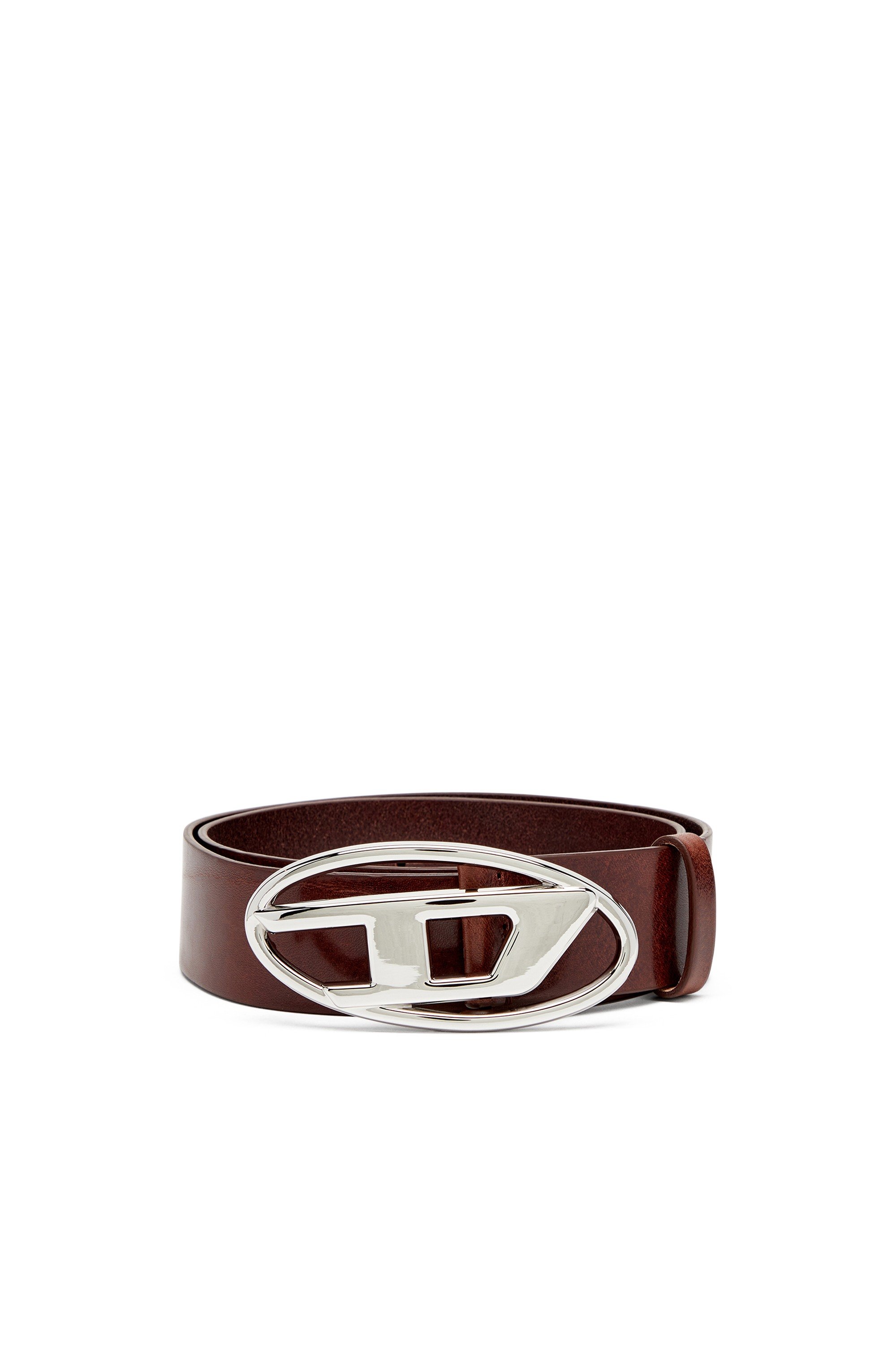 Dark Brown 3.9cm belt with D logo buckle