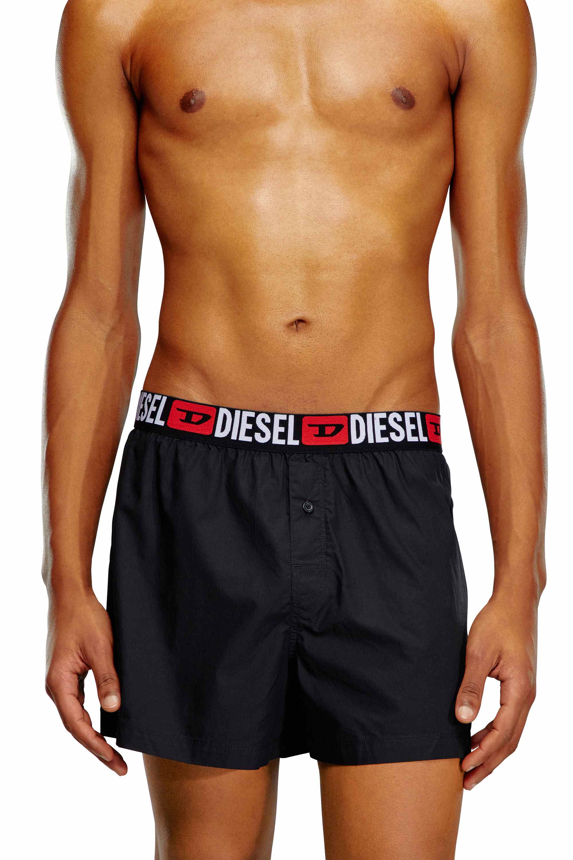 Black Two-pack boxers with logo waist
