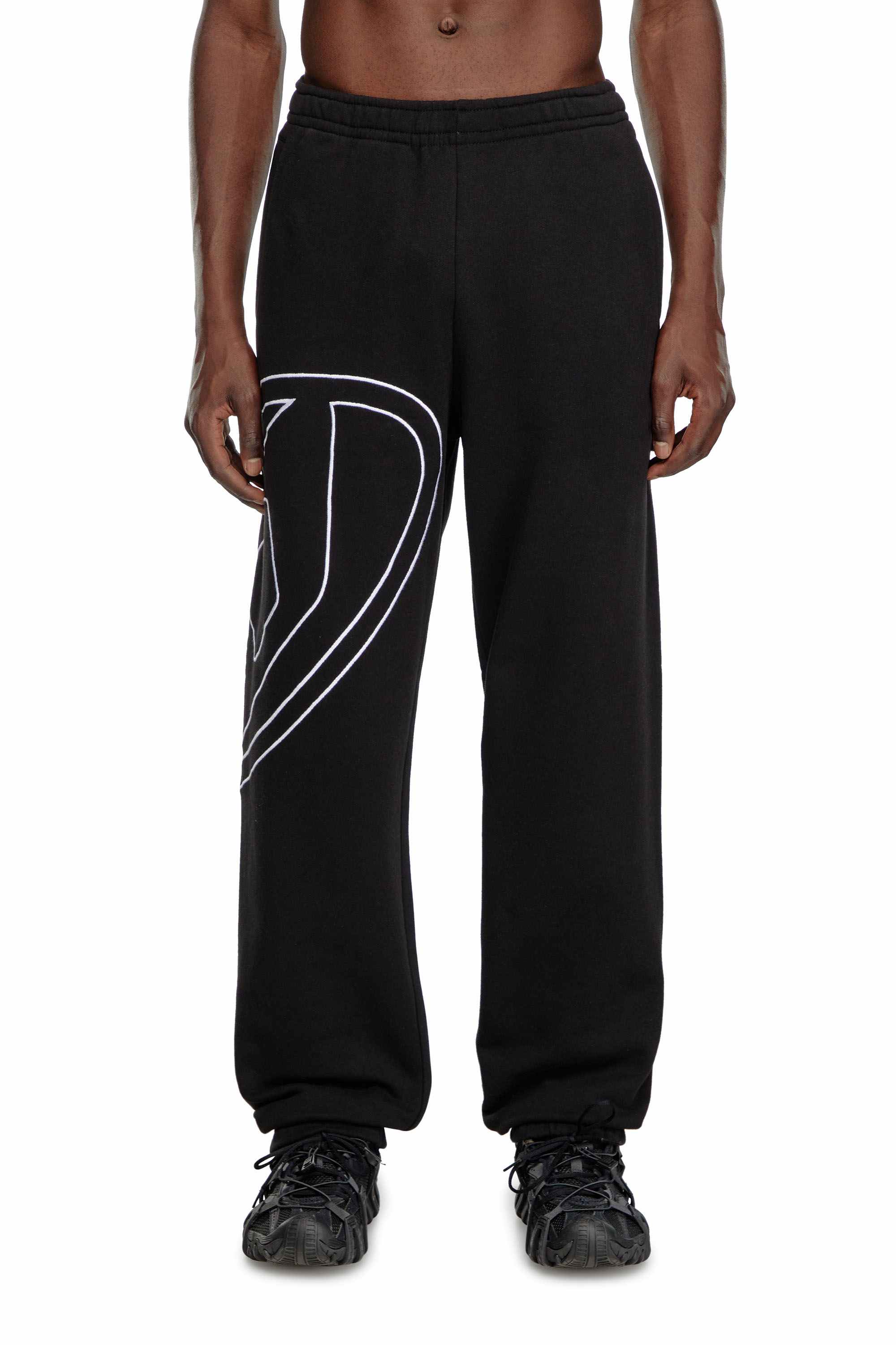 Black Track pants with mega oval D