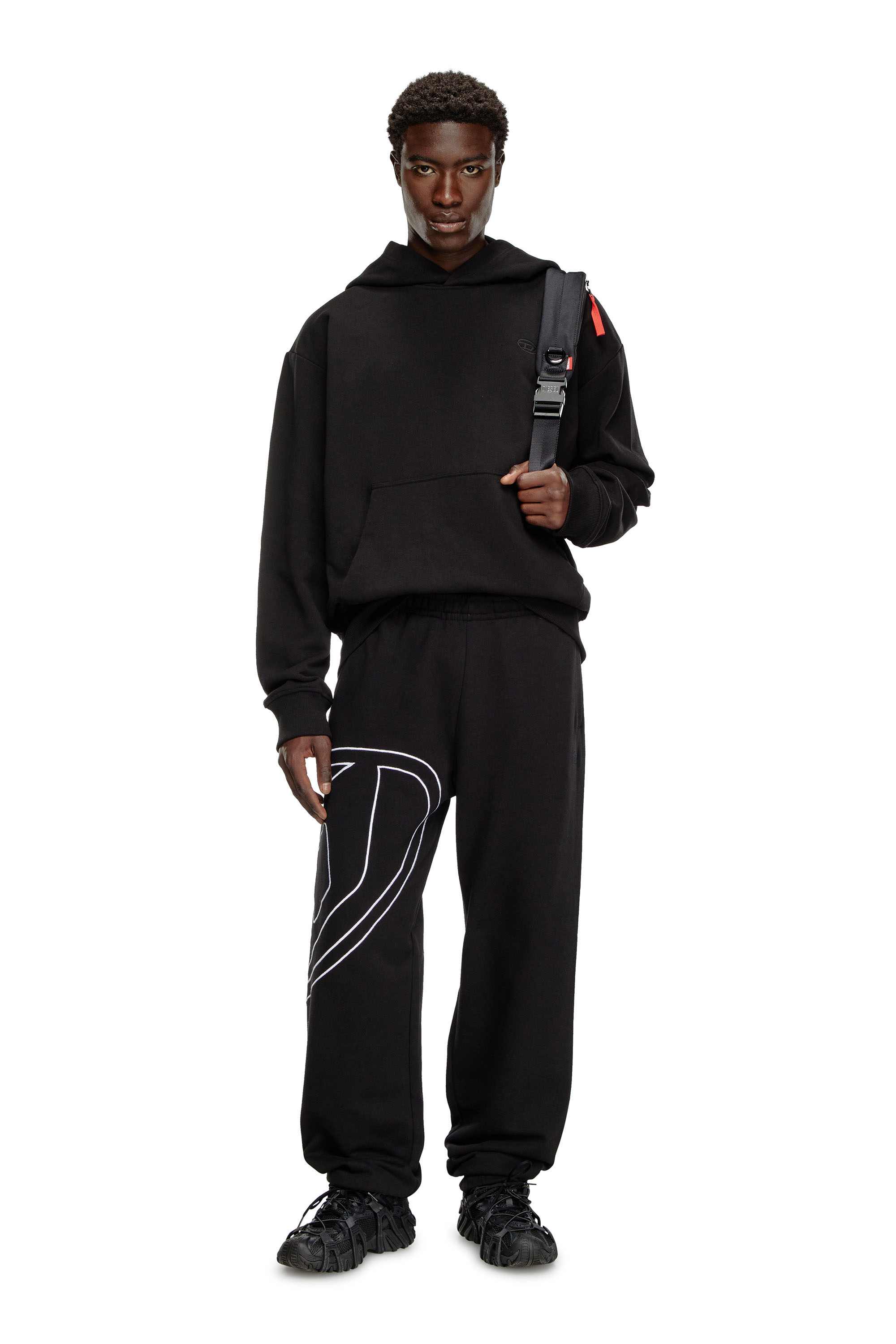 Black Track pants with mega oval D