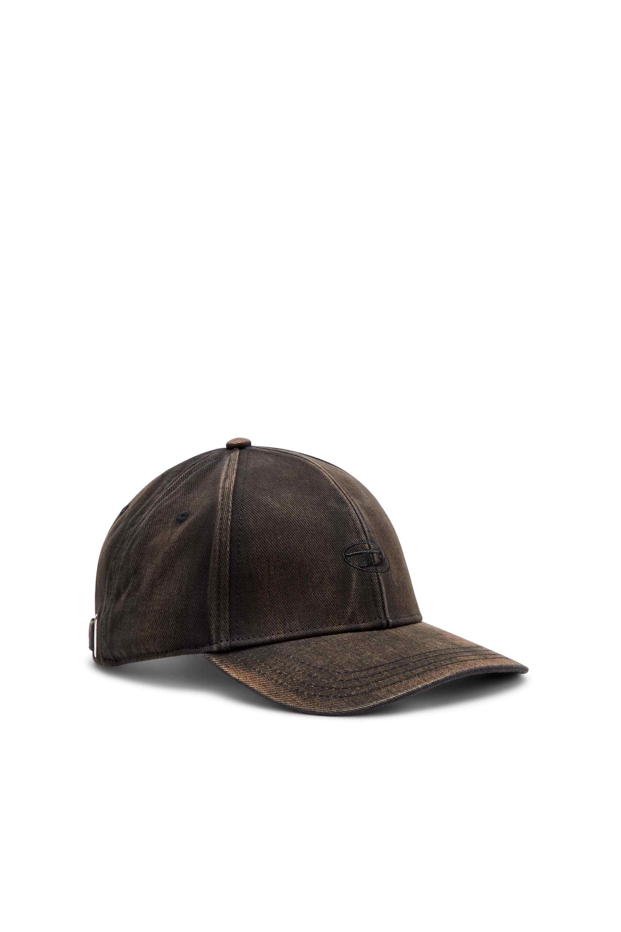 Black Baseball cap in washed cotton twill