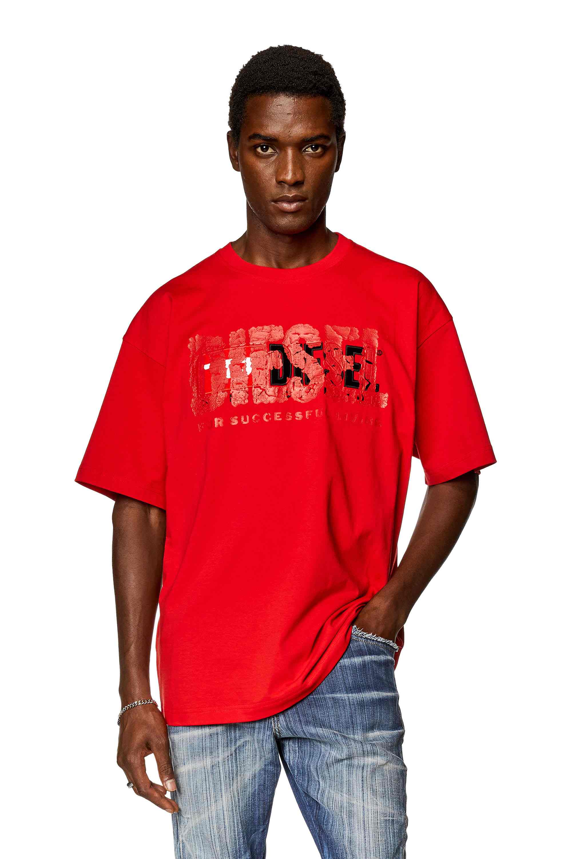 Red T-shirt with dual logo