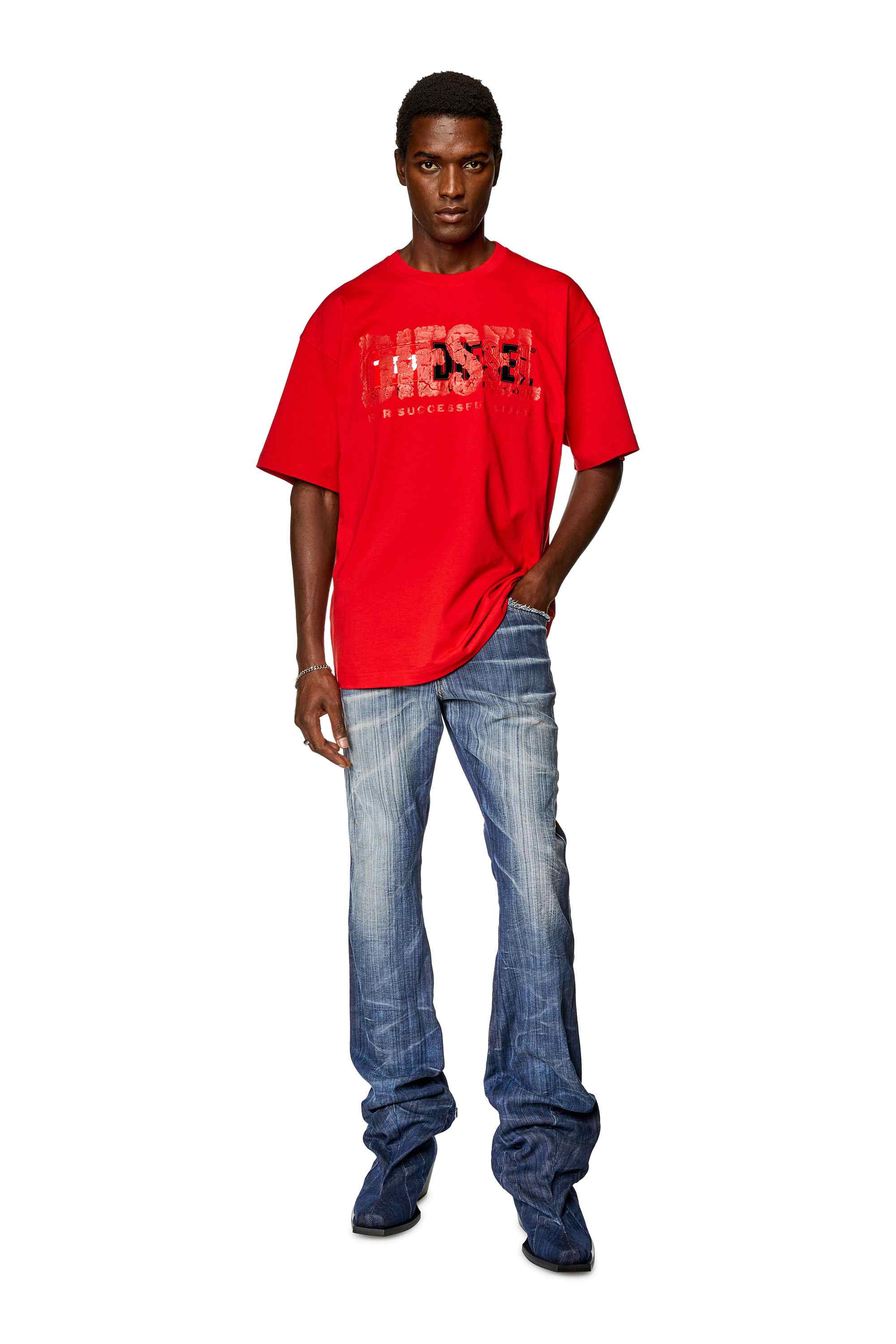 Red T-shirt with dual logo