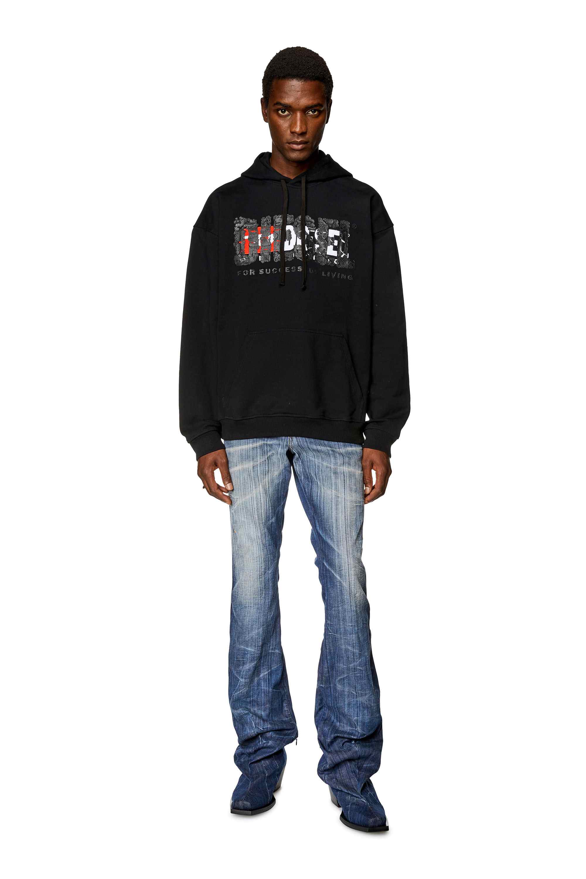 Black Hoodie with cracked logo