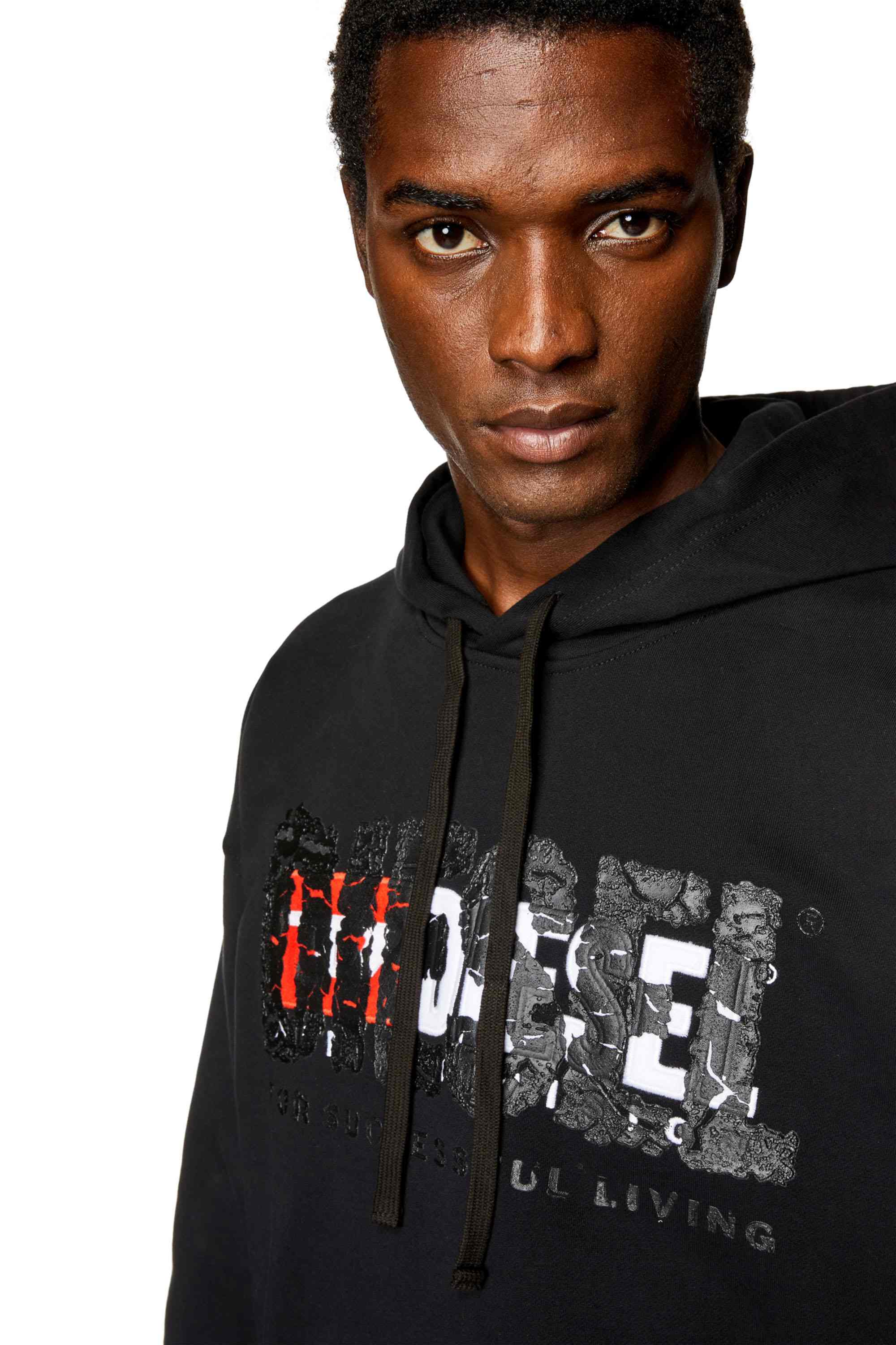 Black Hoodie with cracked logo