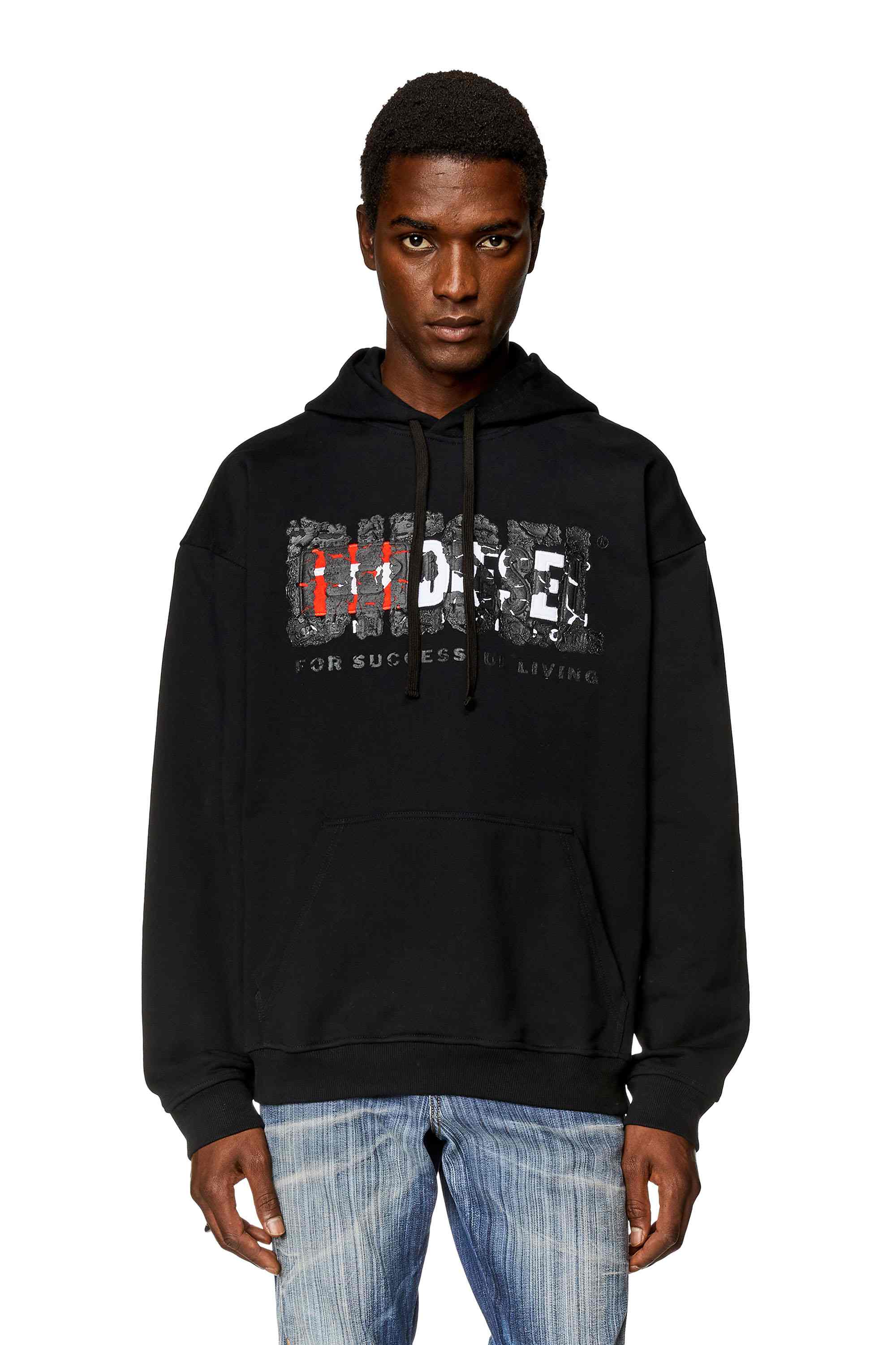 Black Hoodie with cracked logo