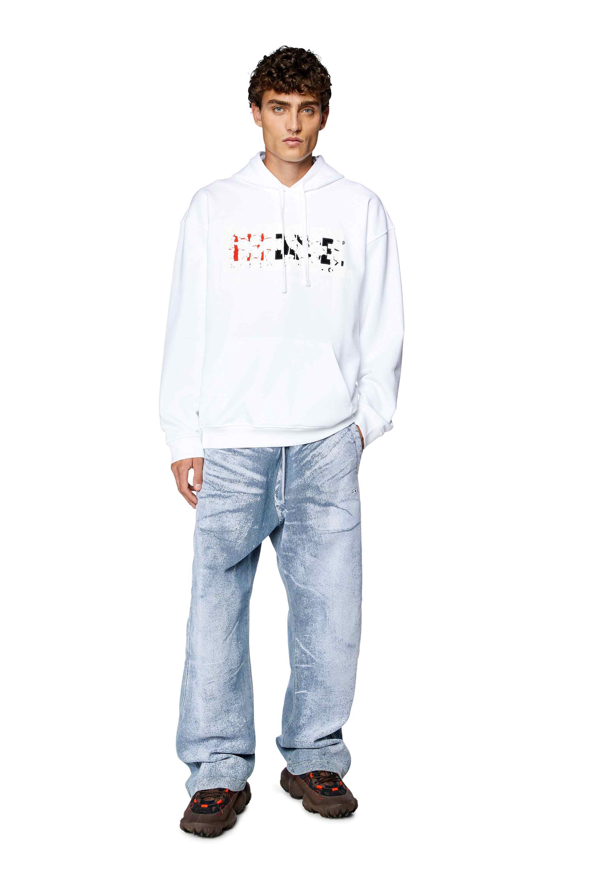 White Hoodie with cracked logo