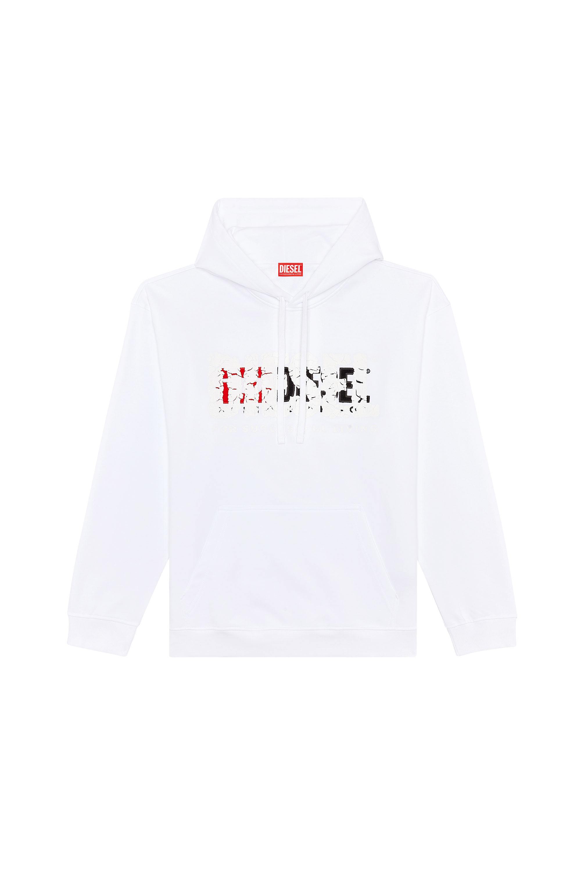 White Hoodie with cracked logo