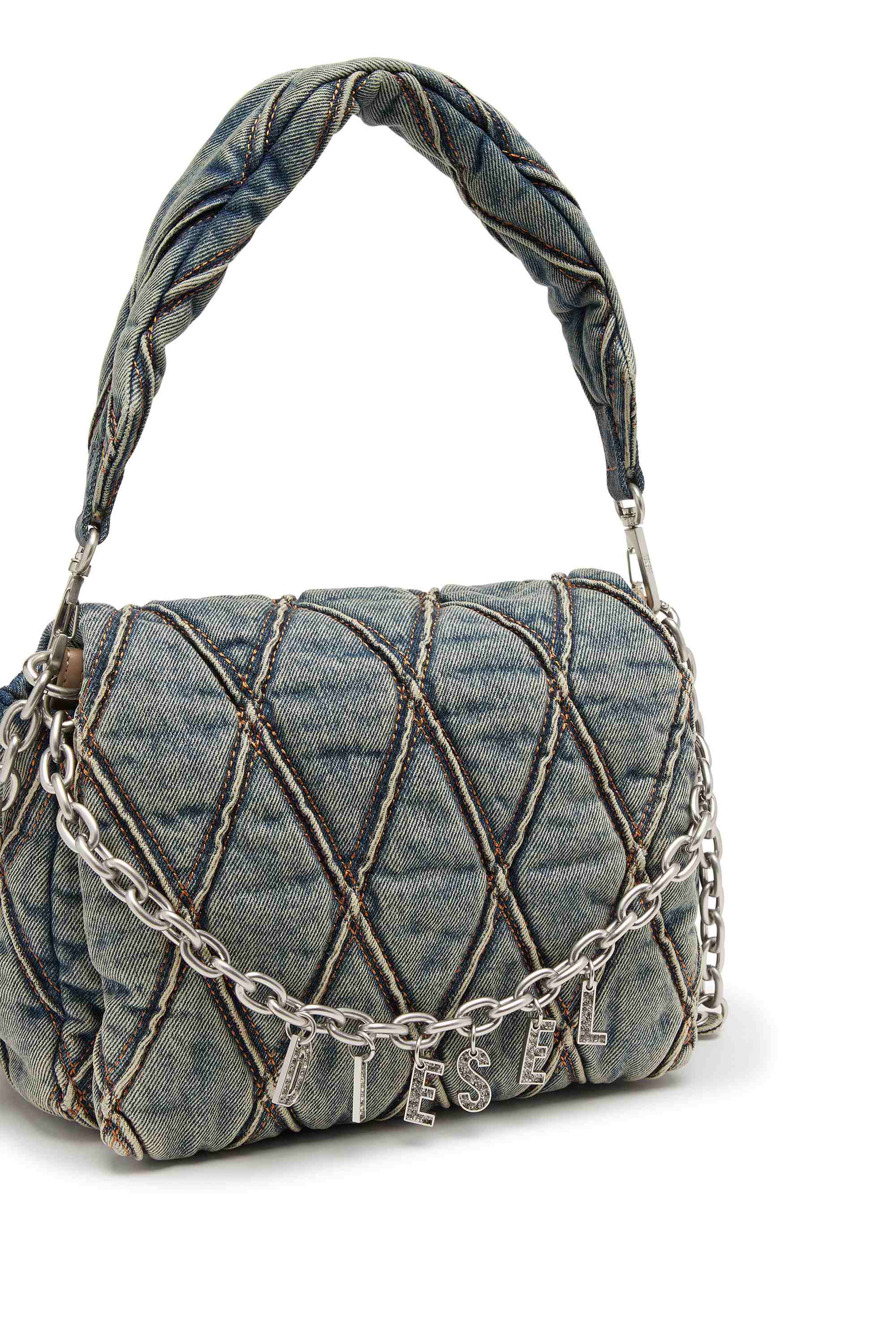 Blue Charm-D M-Handbag in quilted denim
