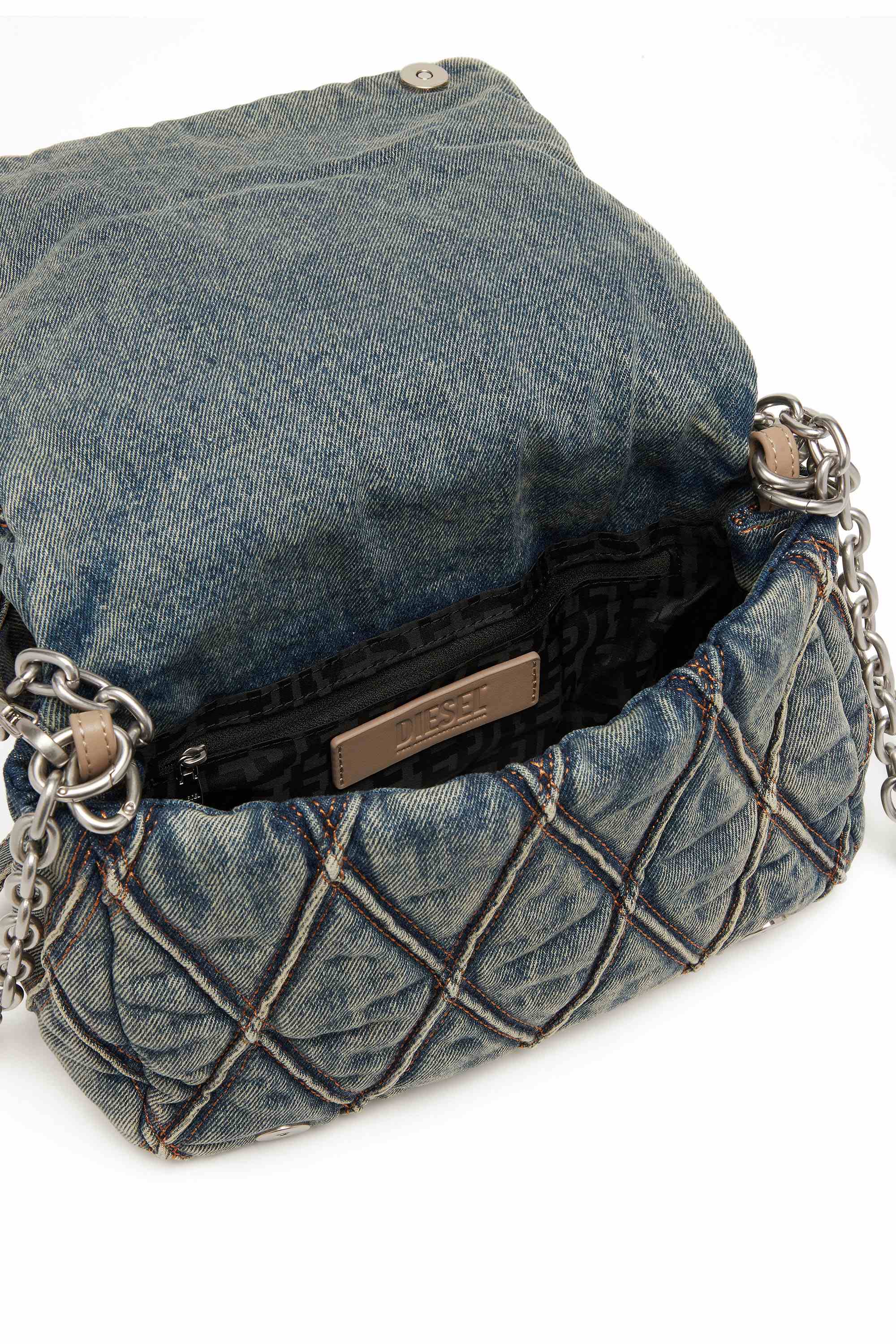 Blue Charm-D M-Handbag in quilted denim