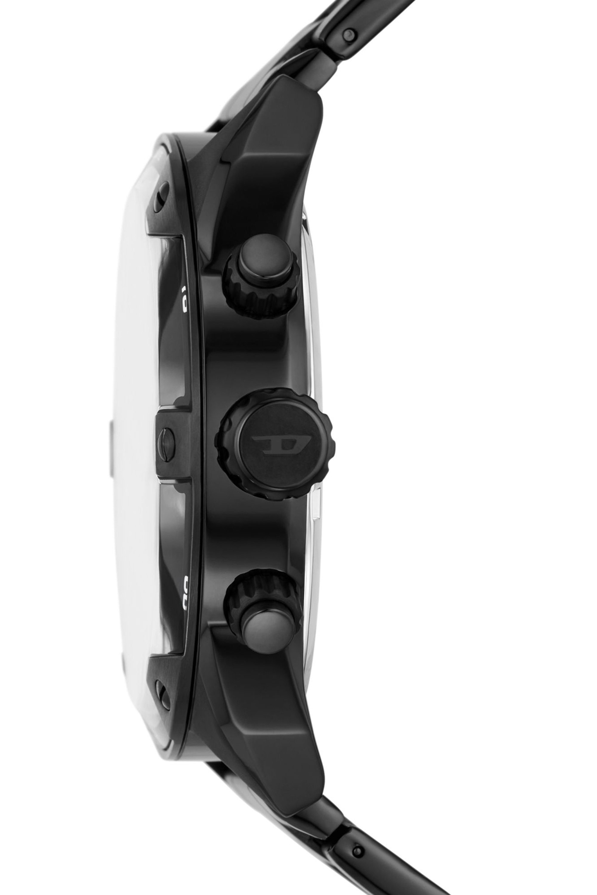 Black Spiked chronograph black stainless steel watch