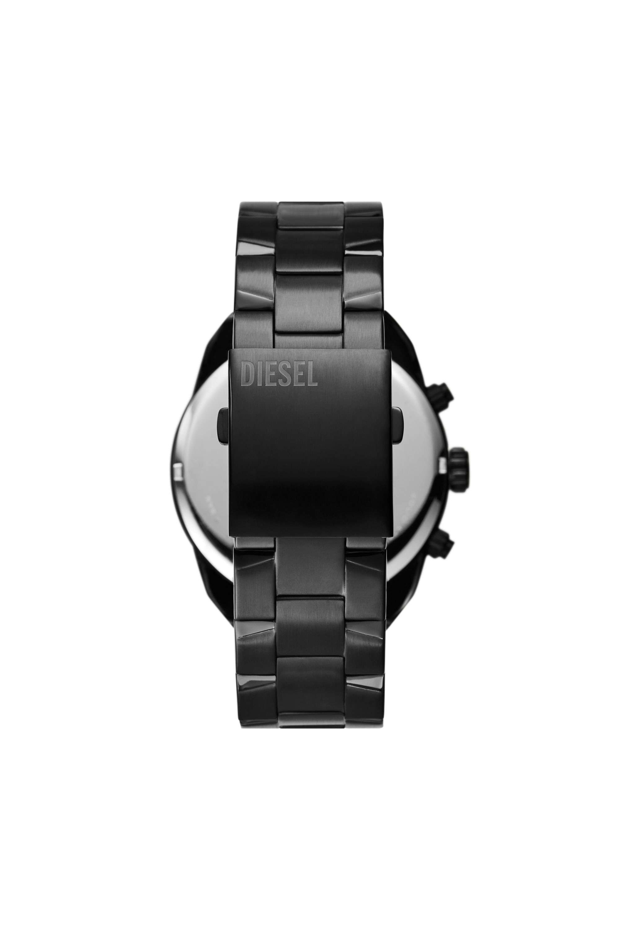 Black Spiked chronograph black stainless steel watch