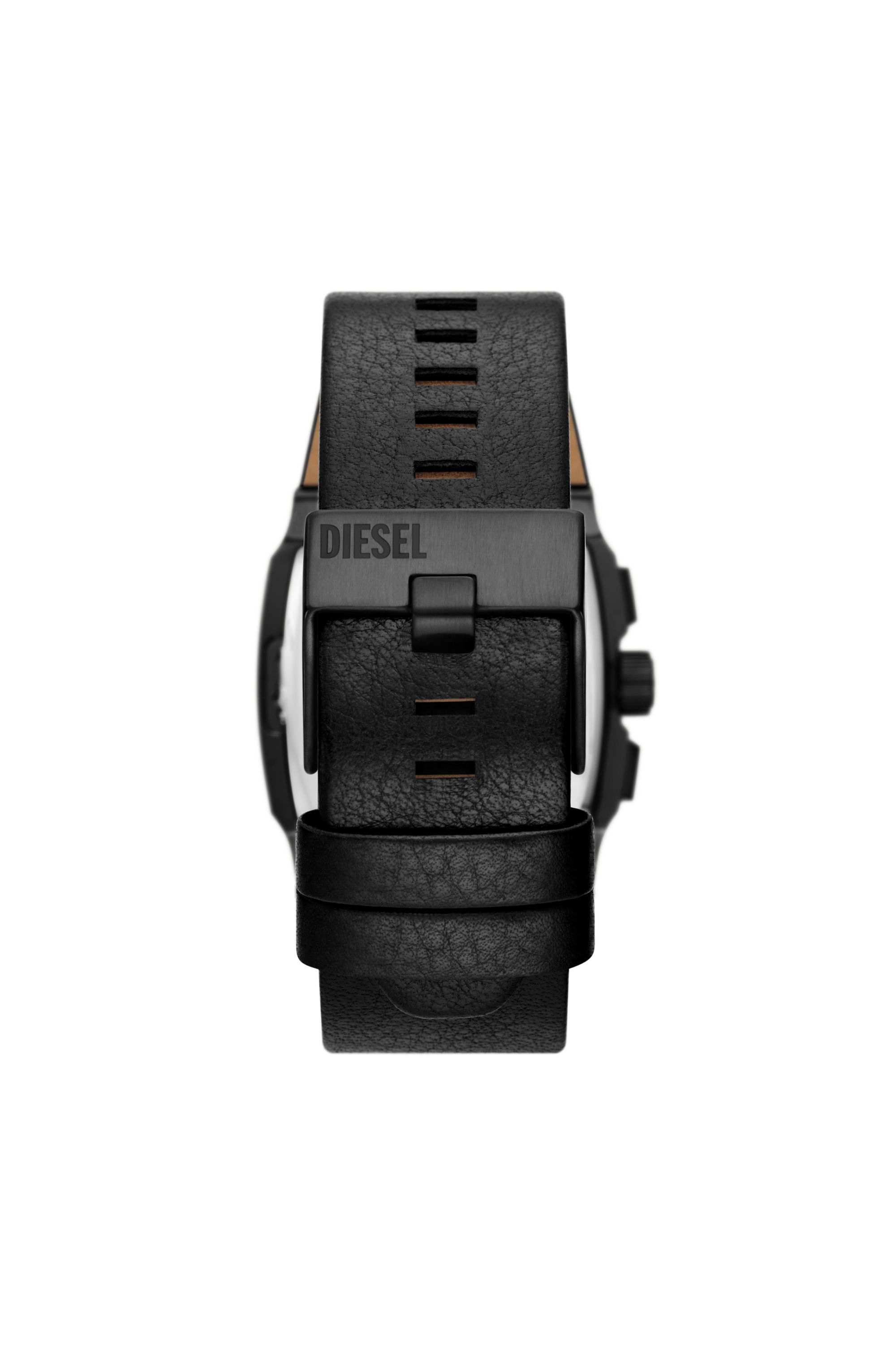 Black Cliffhanger chronograph black leather watch