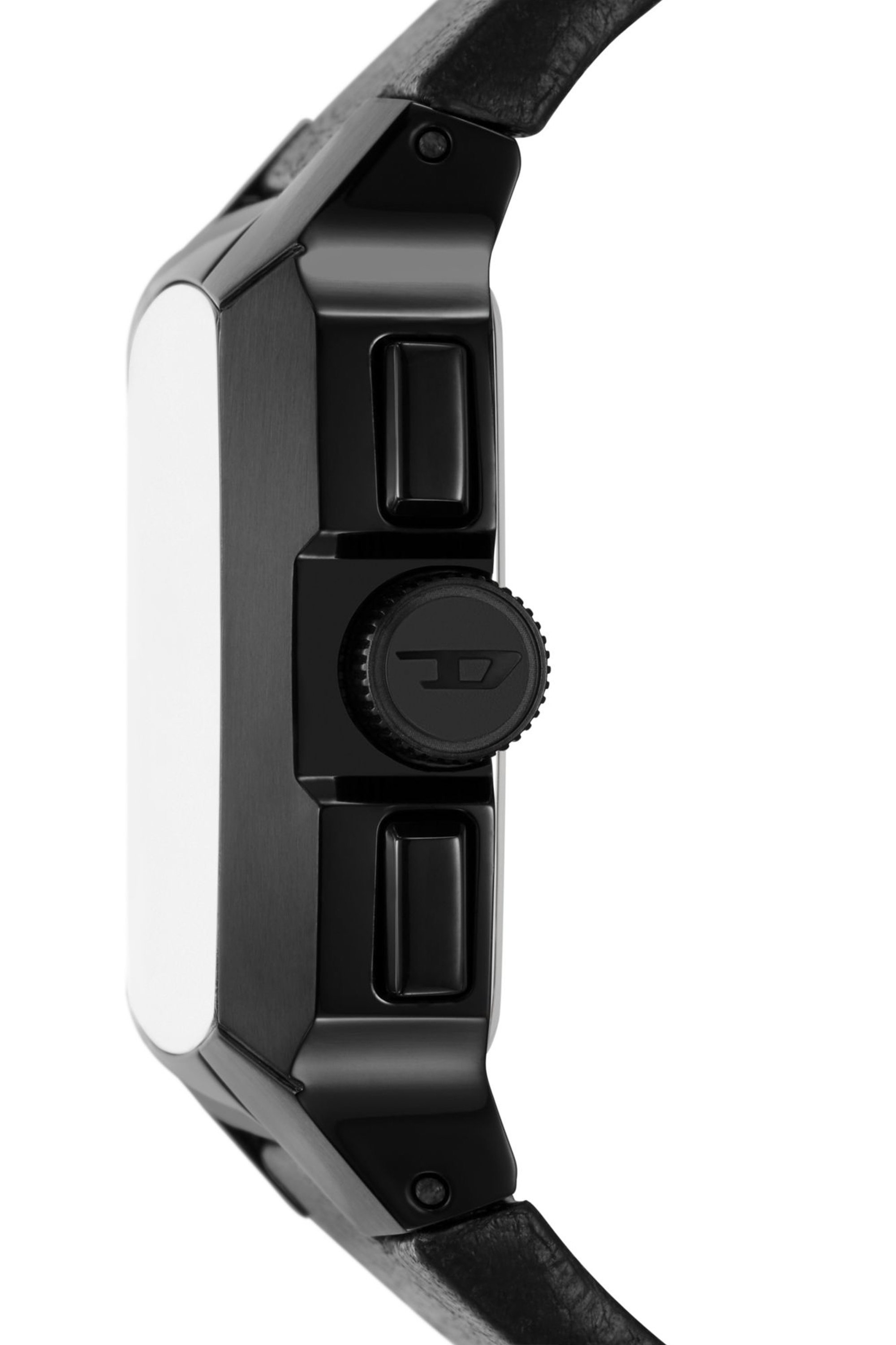Black Cliffhanger chronograph black leather watch