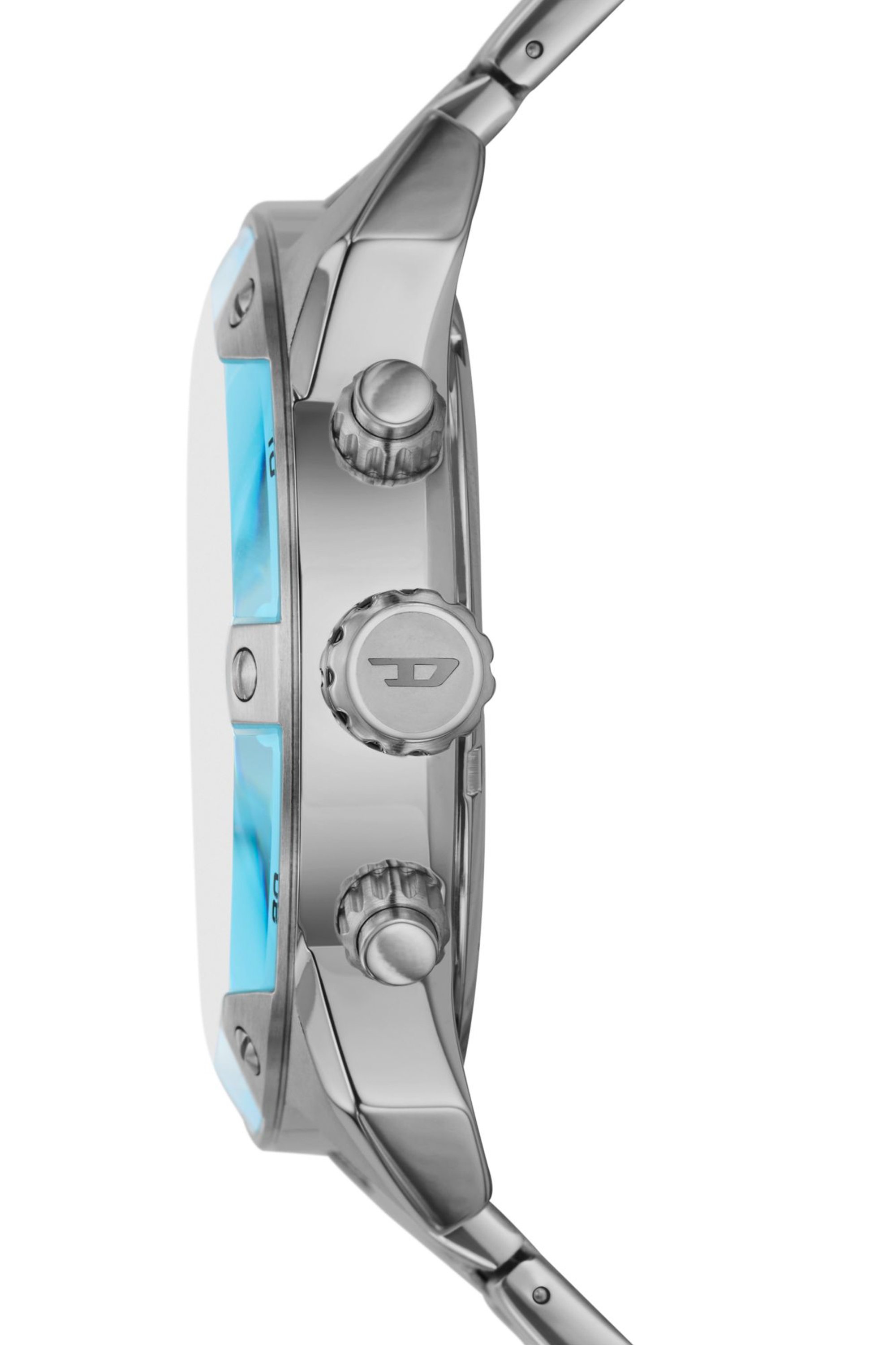 Silver Spiked chronograph stainless steel watch