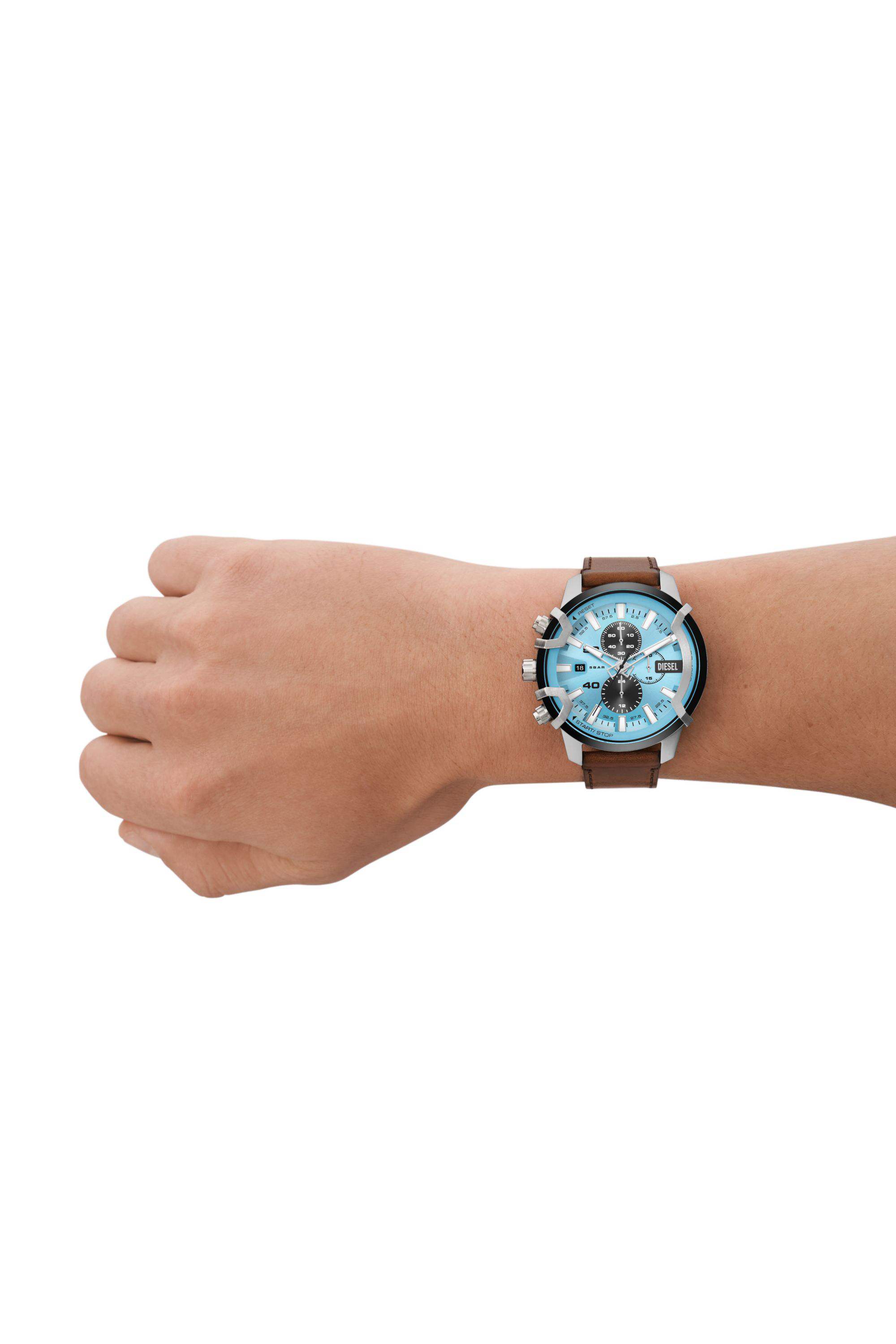 Brown Griffed chronograph brown leather watch