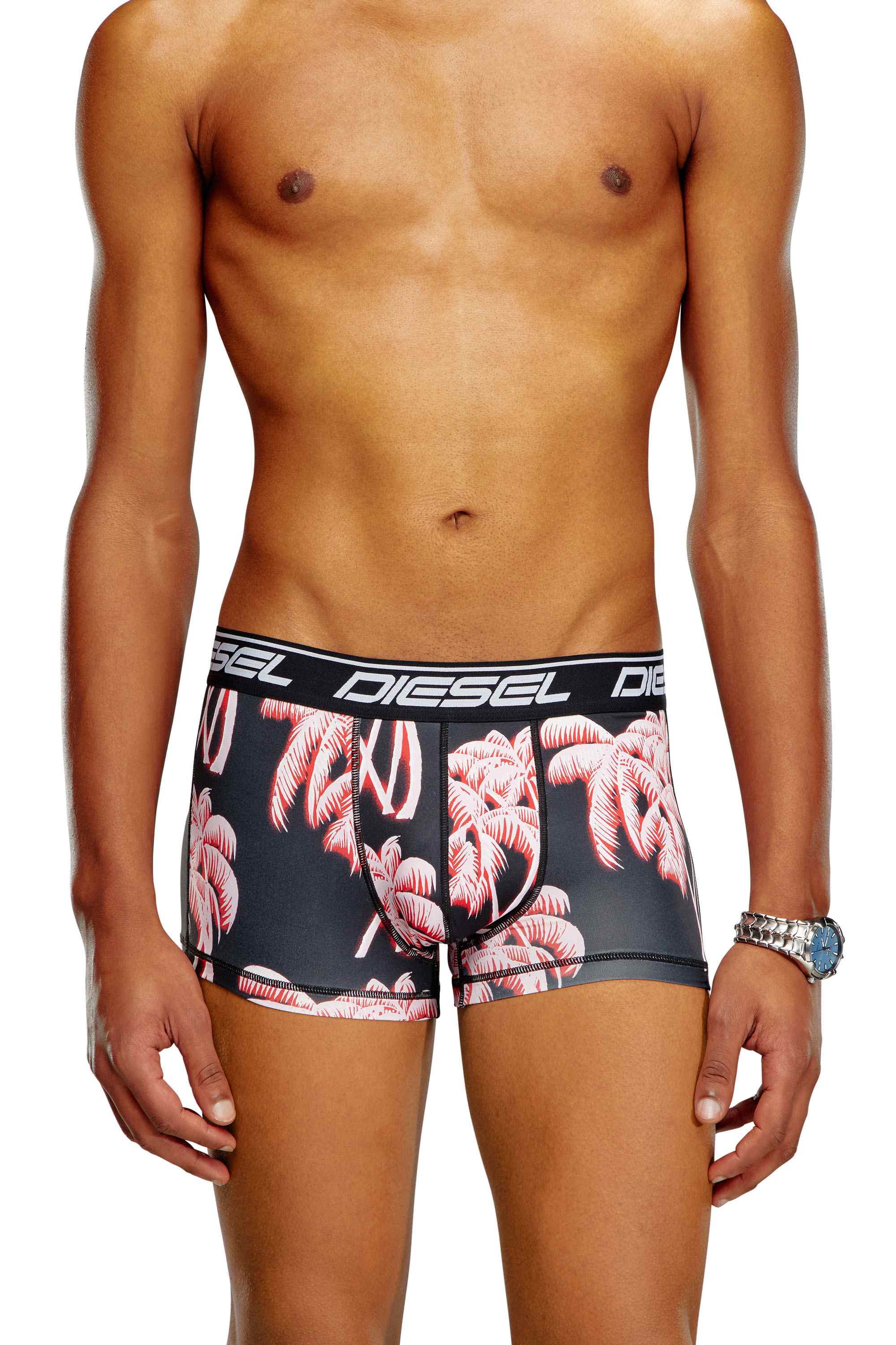 Black Printed microfibre boxer briefs
