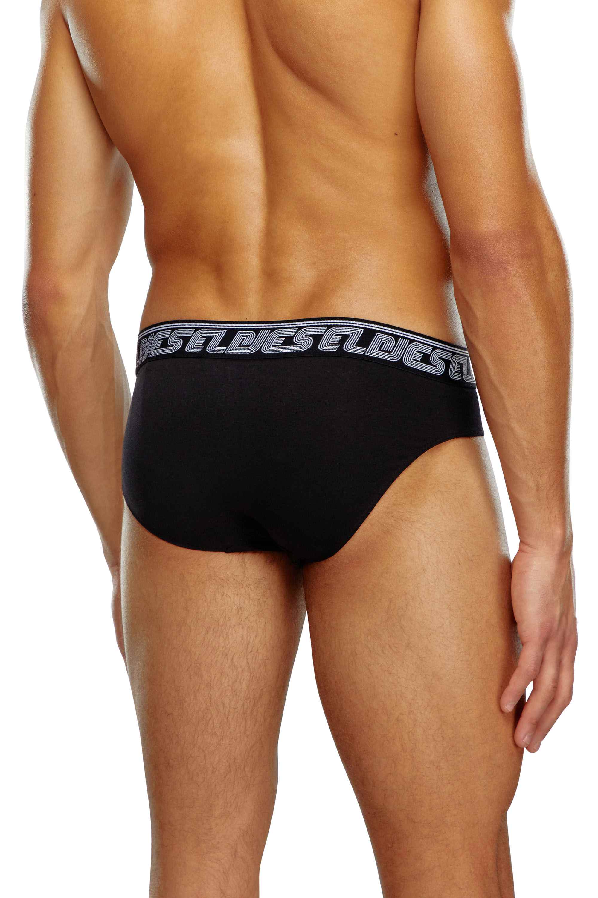 Black Three-pack briefs plain and DSL-print