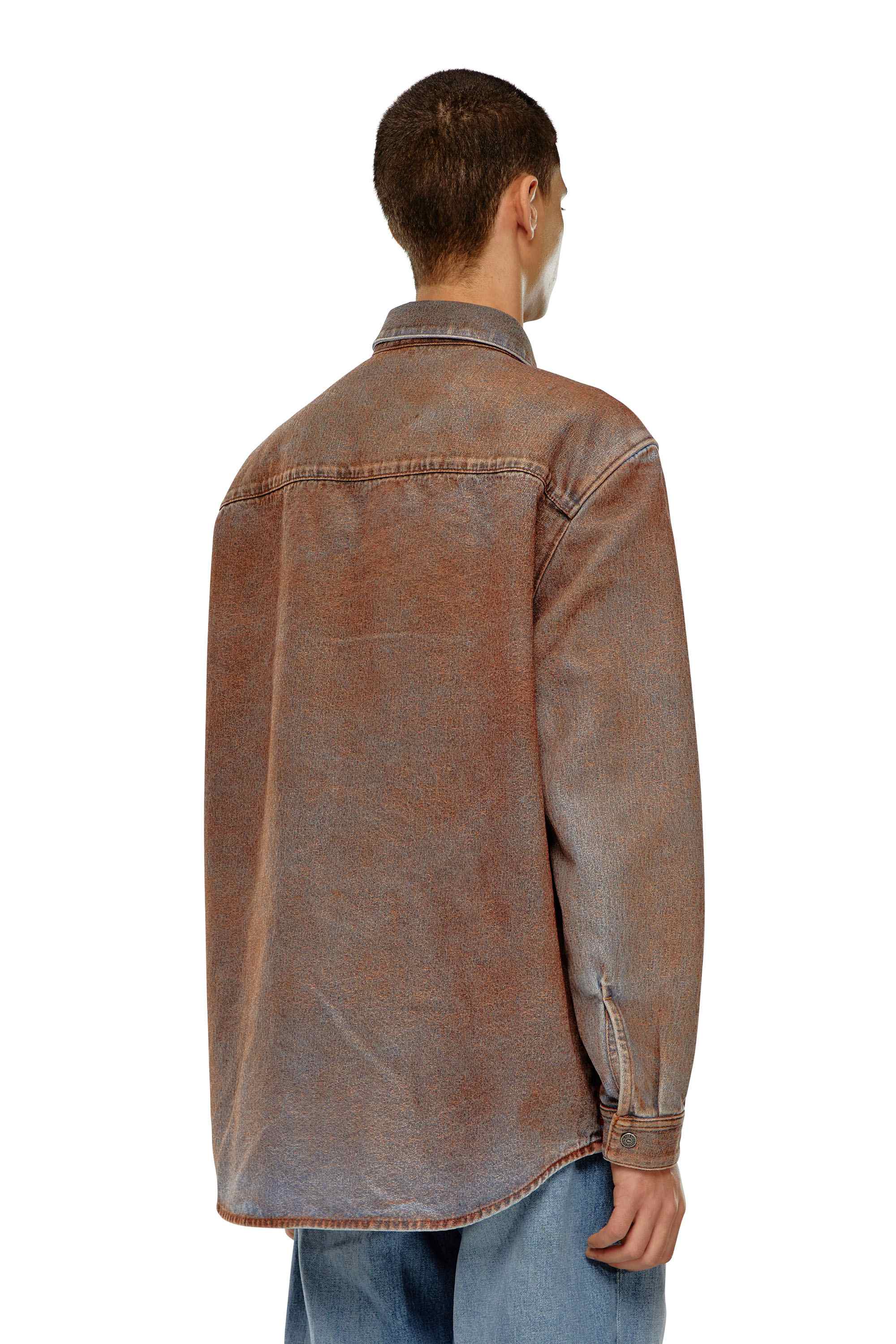 Blue Denim shirt with jacquard logo