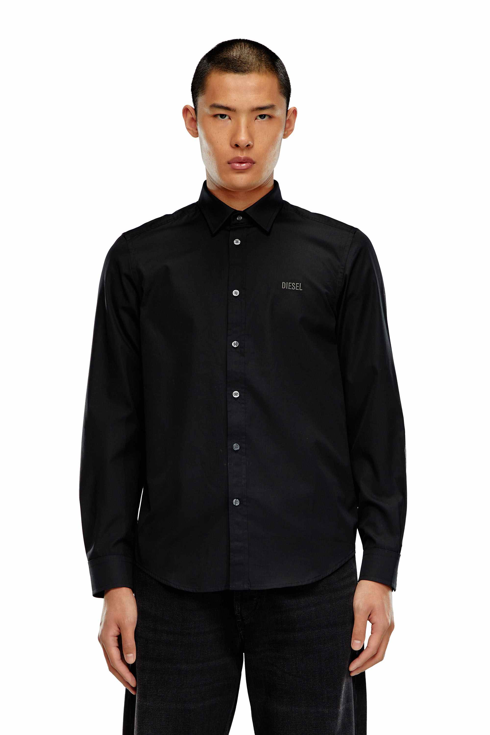 Black In-S-Bill-Emb Regular Fit Shirts
