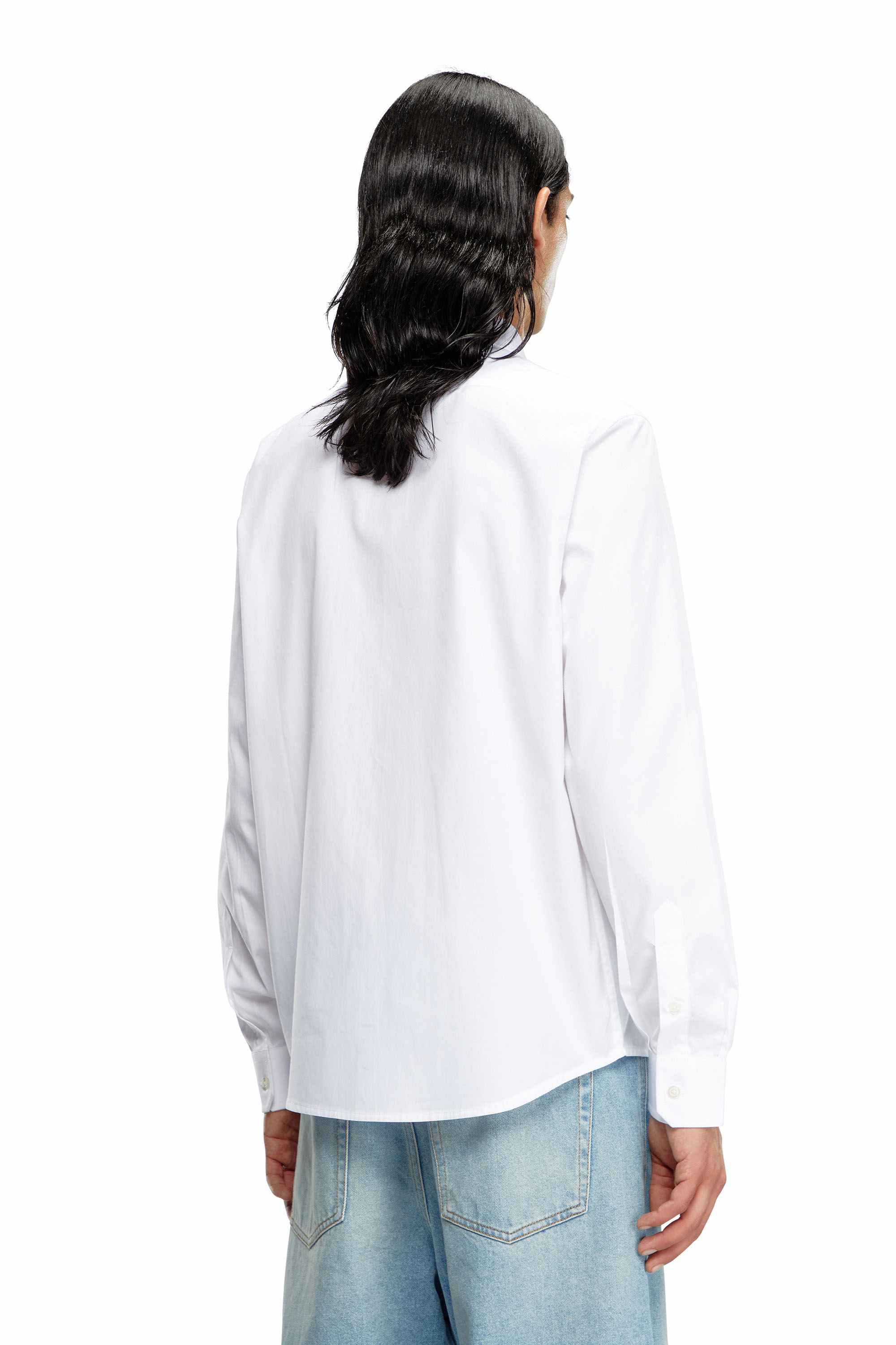 White Cotton shirt with logo pocket