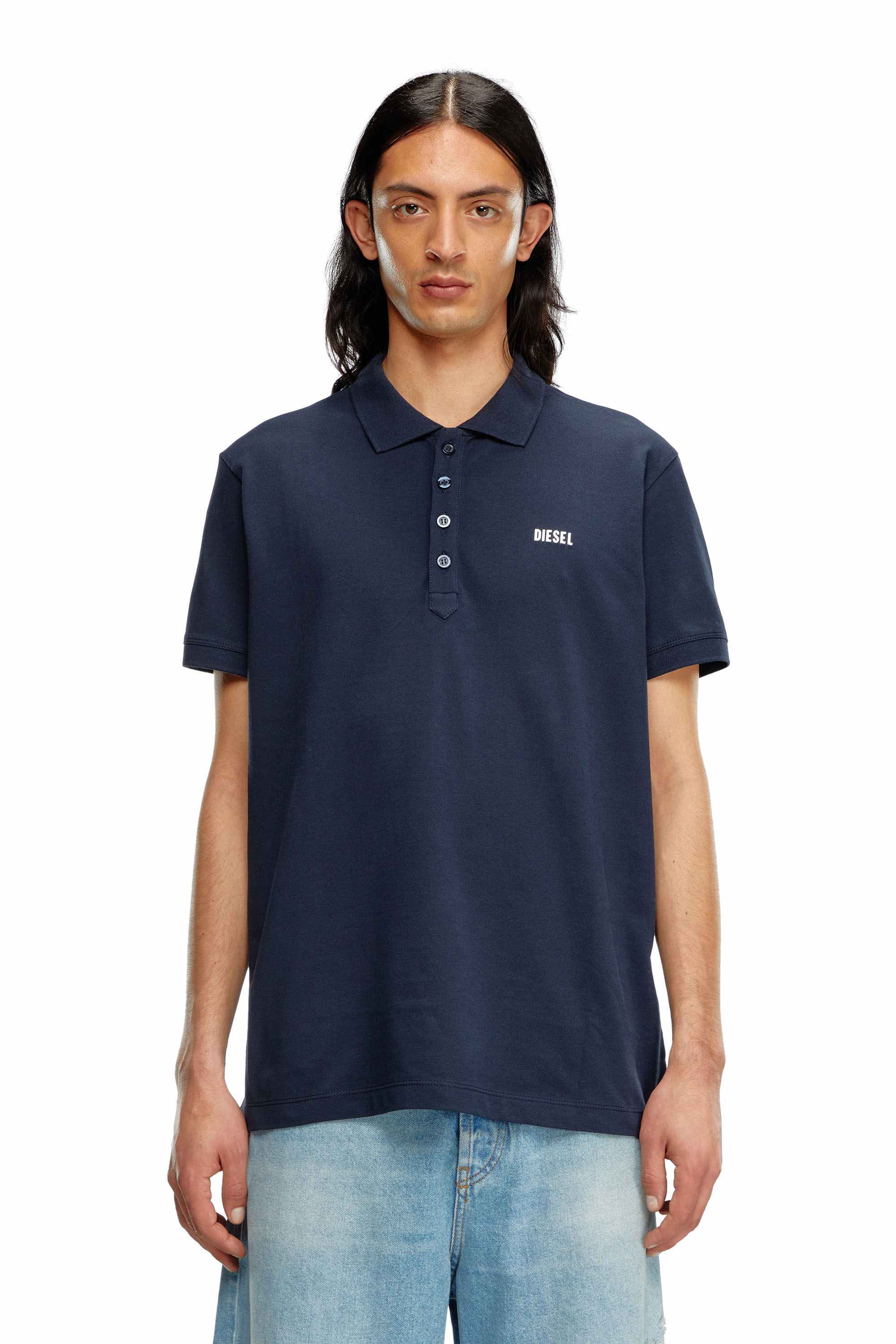 Blue Polo shirt with logo print