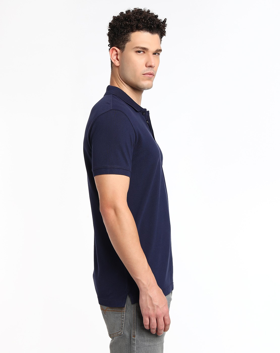 Blue Polo shirt with logo print