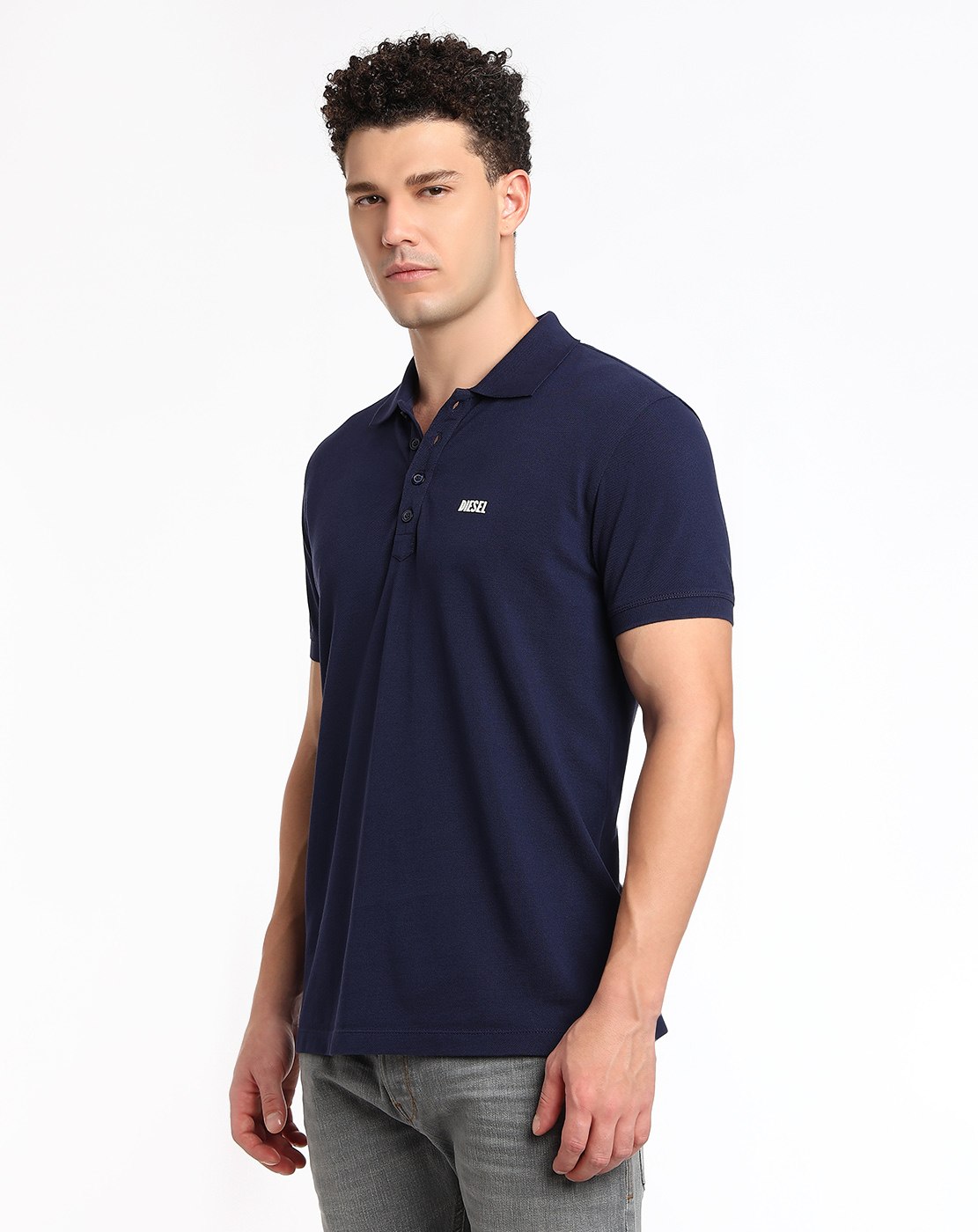 Blue Polo shirt with logo print