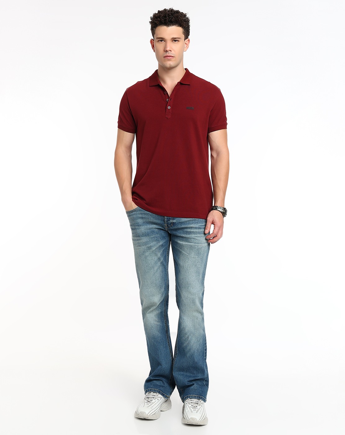 Brown Polo shirt with logo print