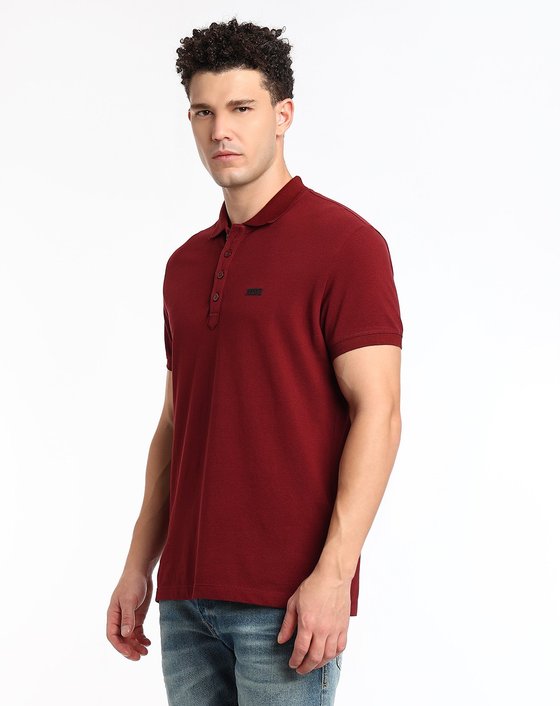 Brown Polo shirt with logo print