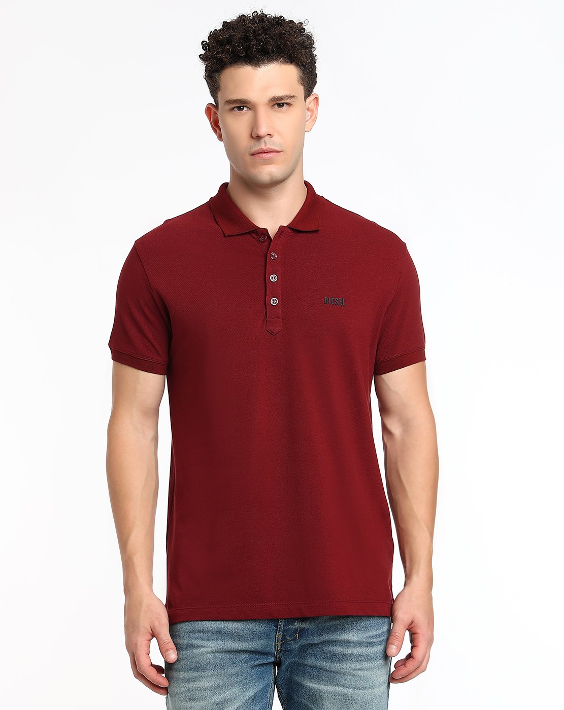Brown Polo shirt with logo print