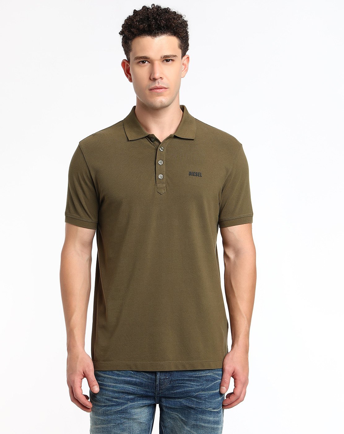 Green Polo shirt with logo print