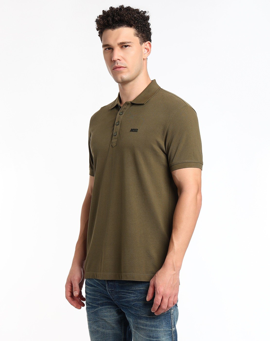 Green Polo shirt with logo print