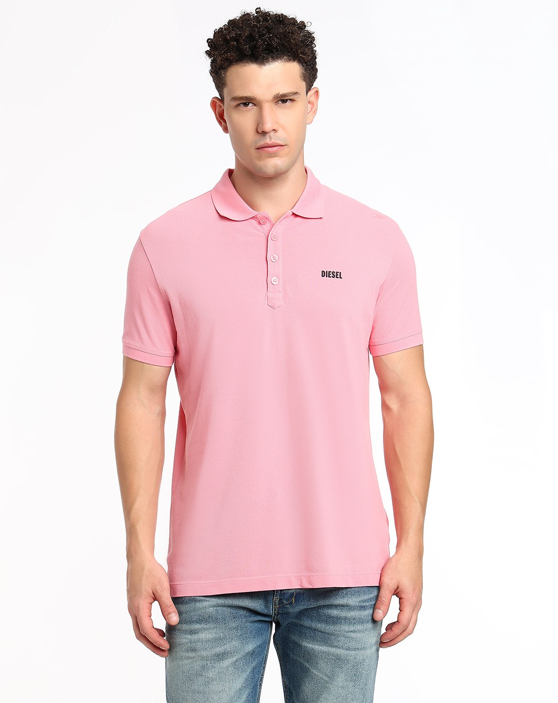 Pink Polo shirt with logo print