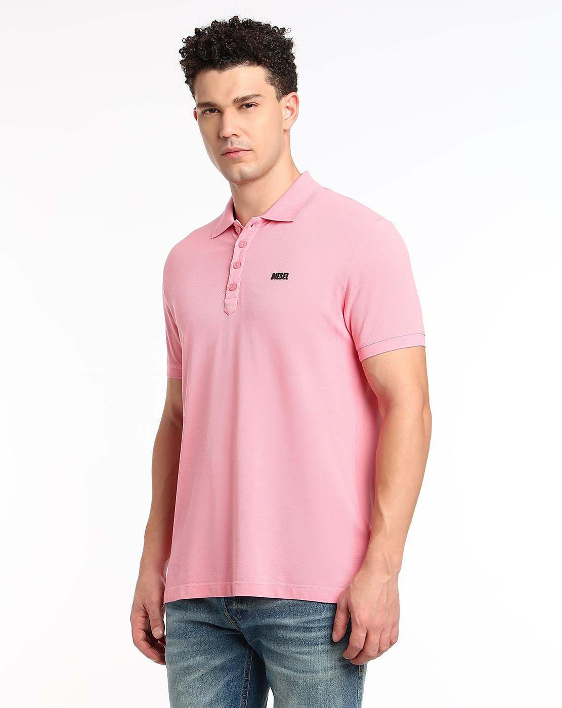 Pink Polo shirt with logo print