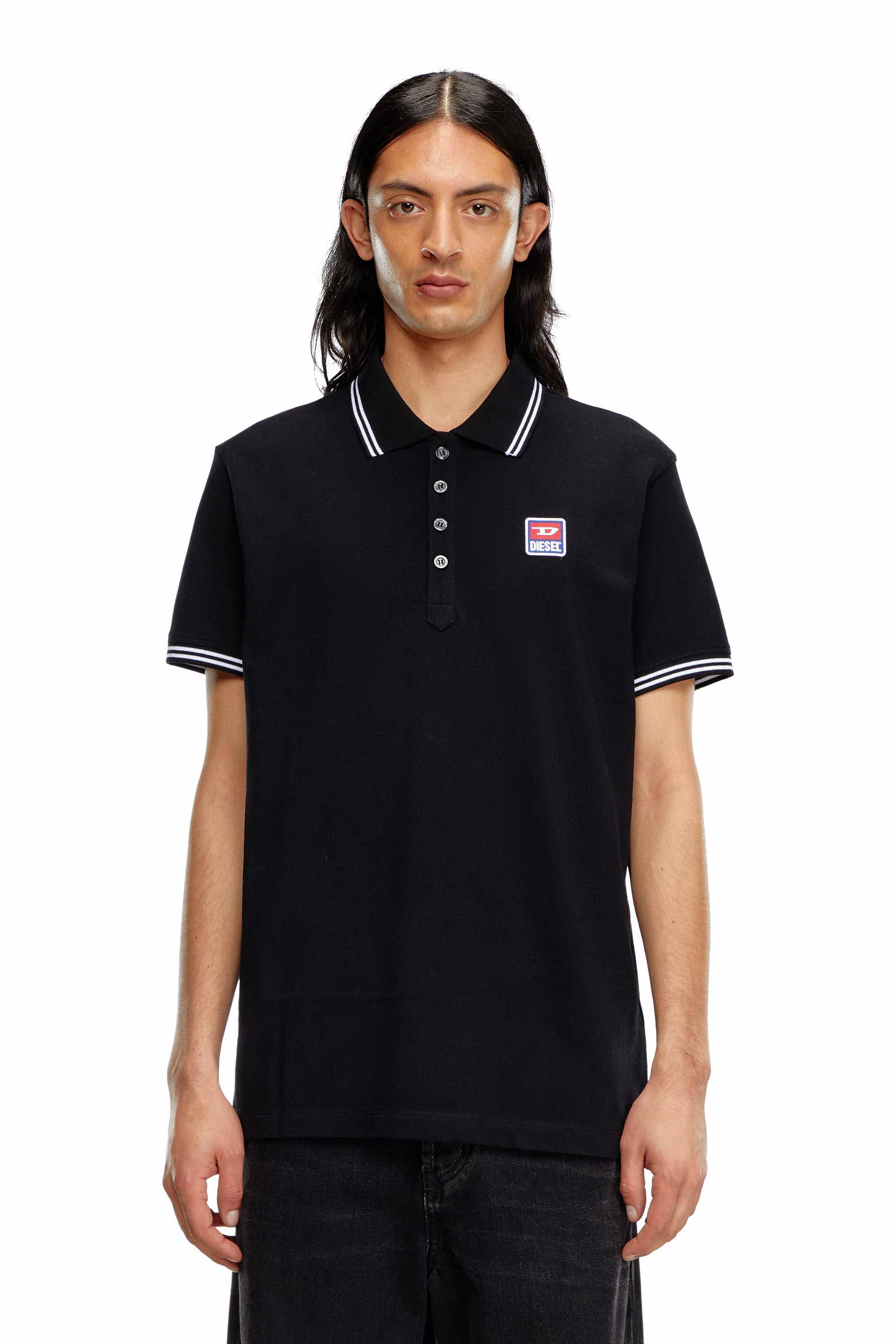 Black Polo shirt with logo patch