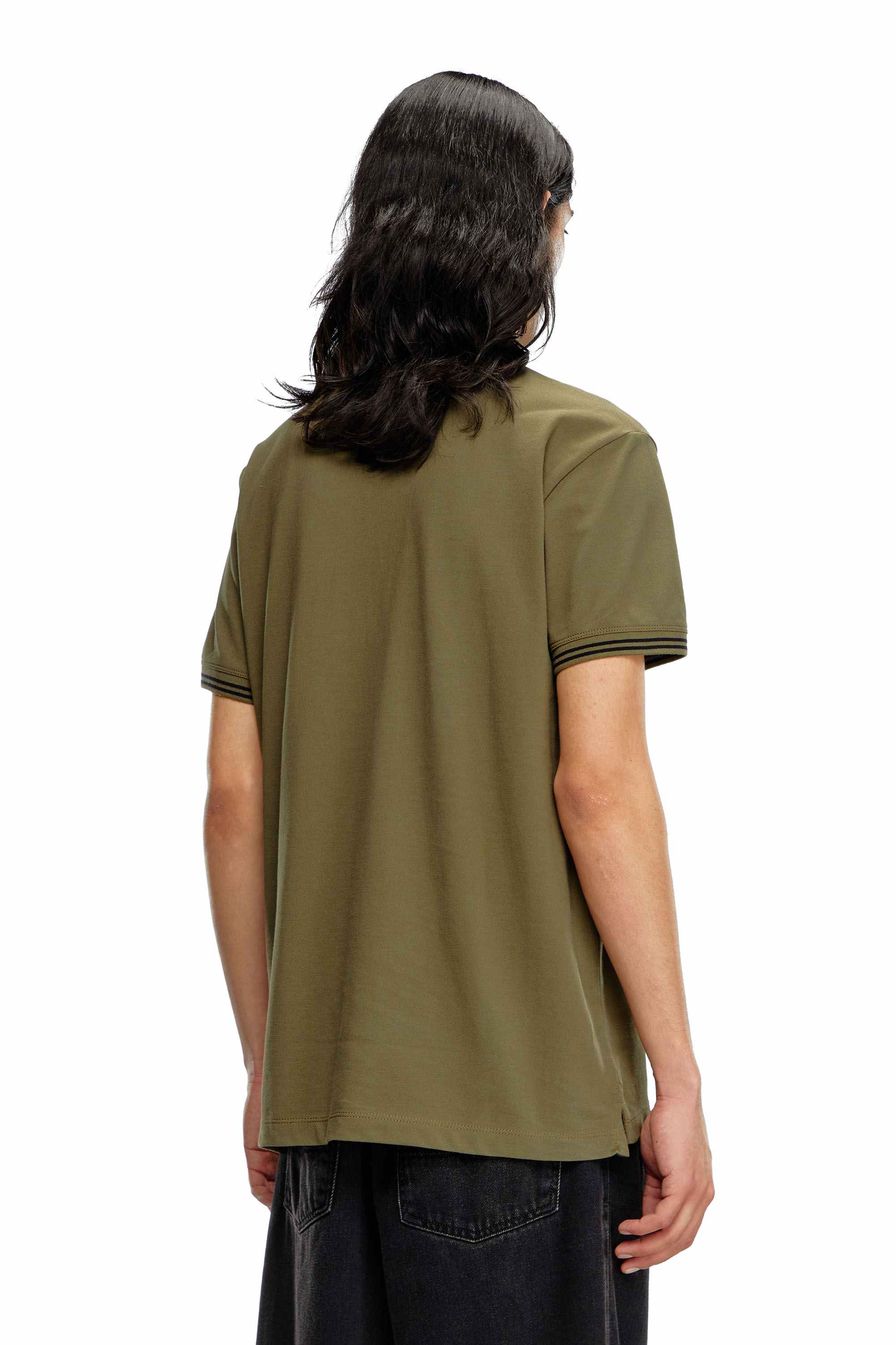 Green Polo shirt with logo patch