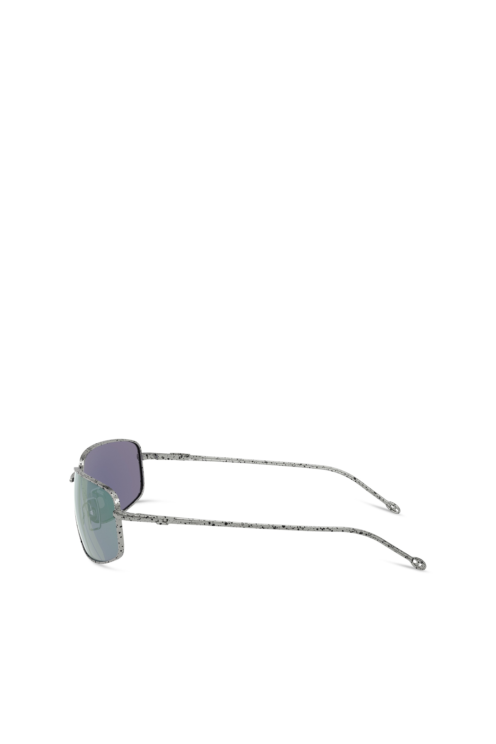 Silver Racer shape sunglasses in metal