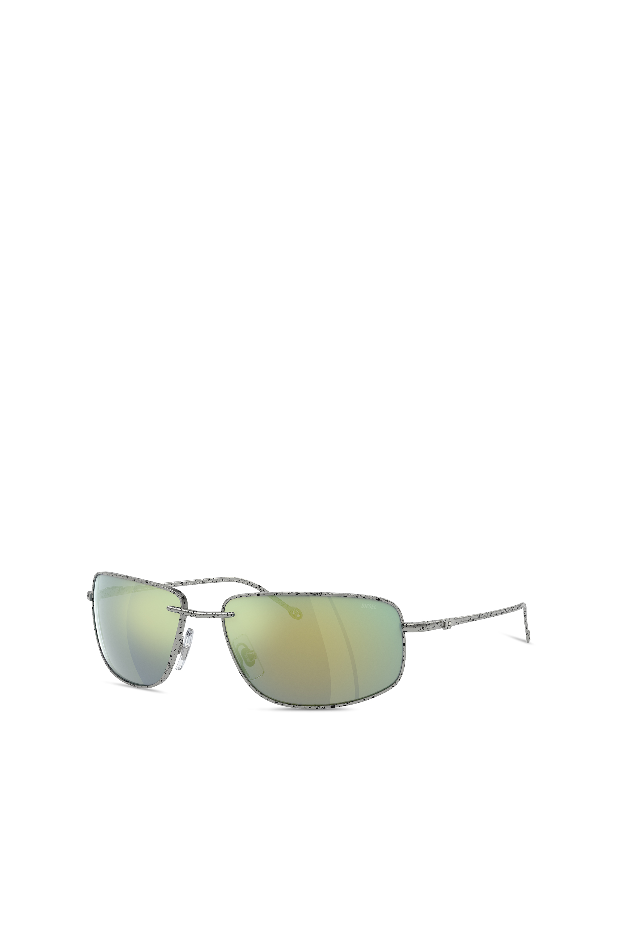 Silver Racer shape sunglasses in metal