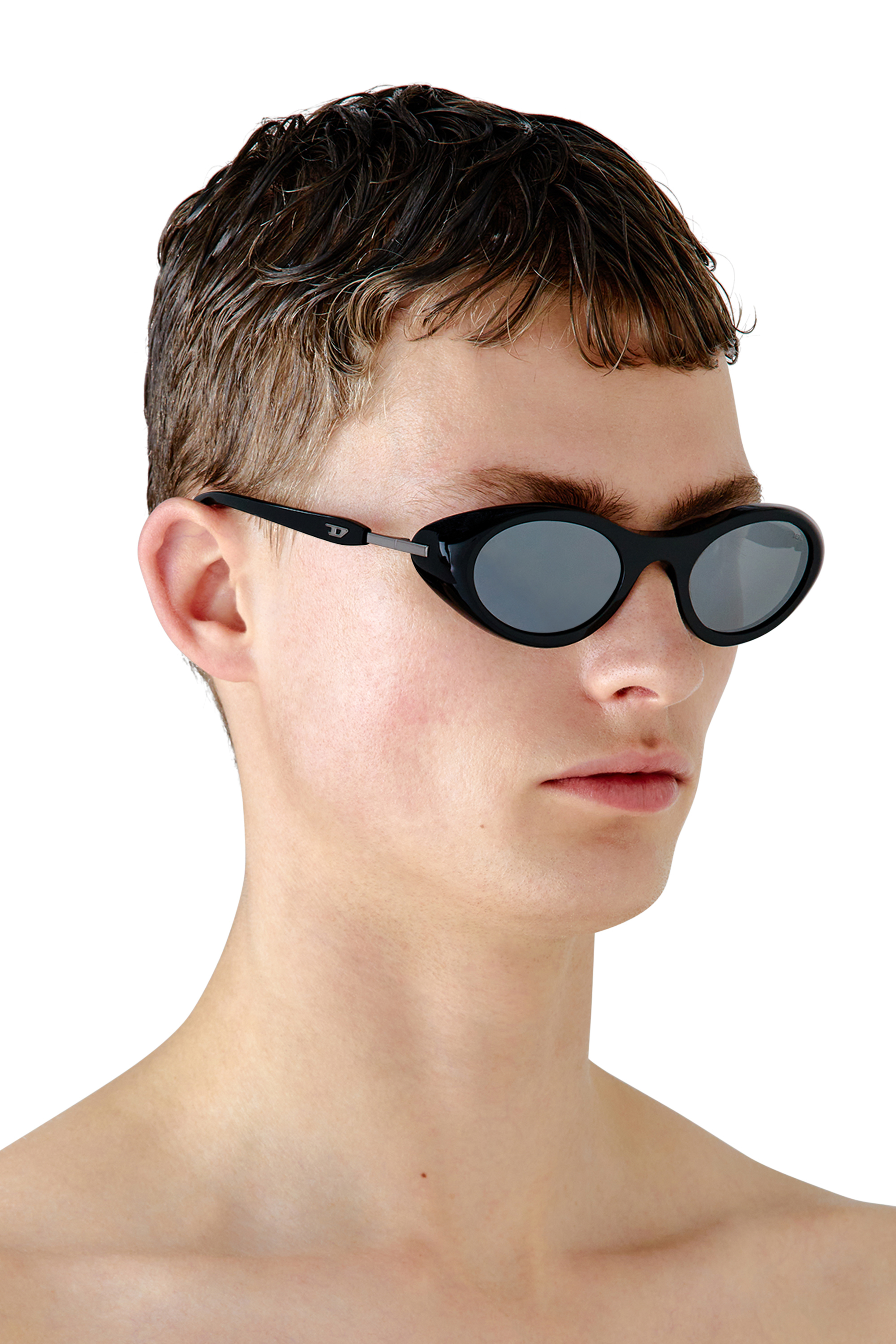 Black Wrap-around shape sunglasses