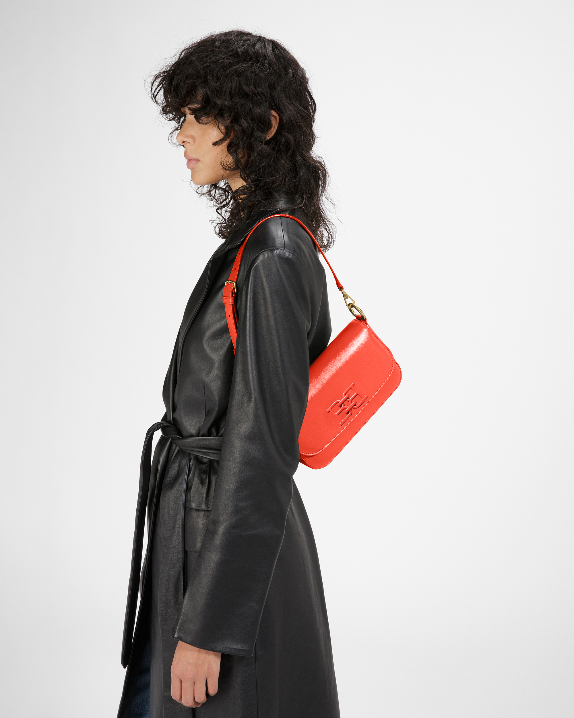Brodye Leather Crossbody Bag In Orange