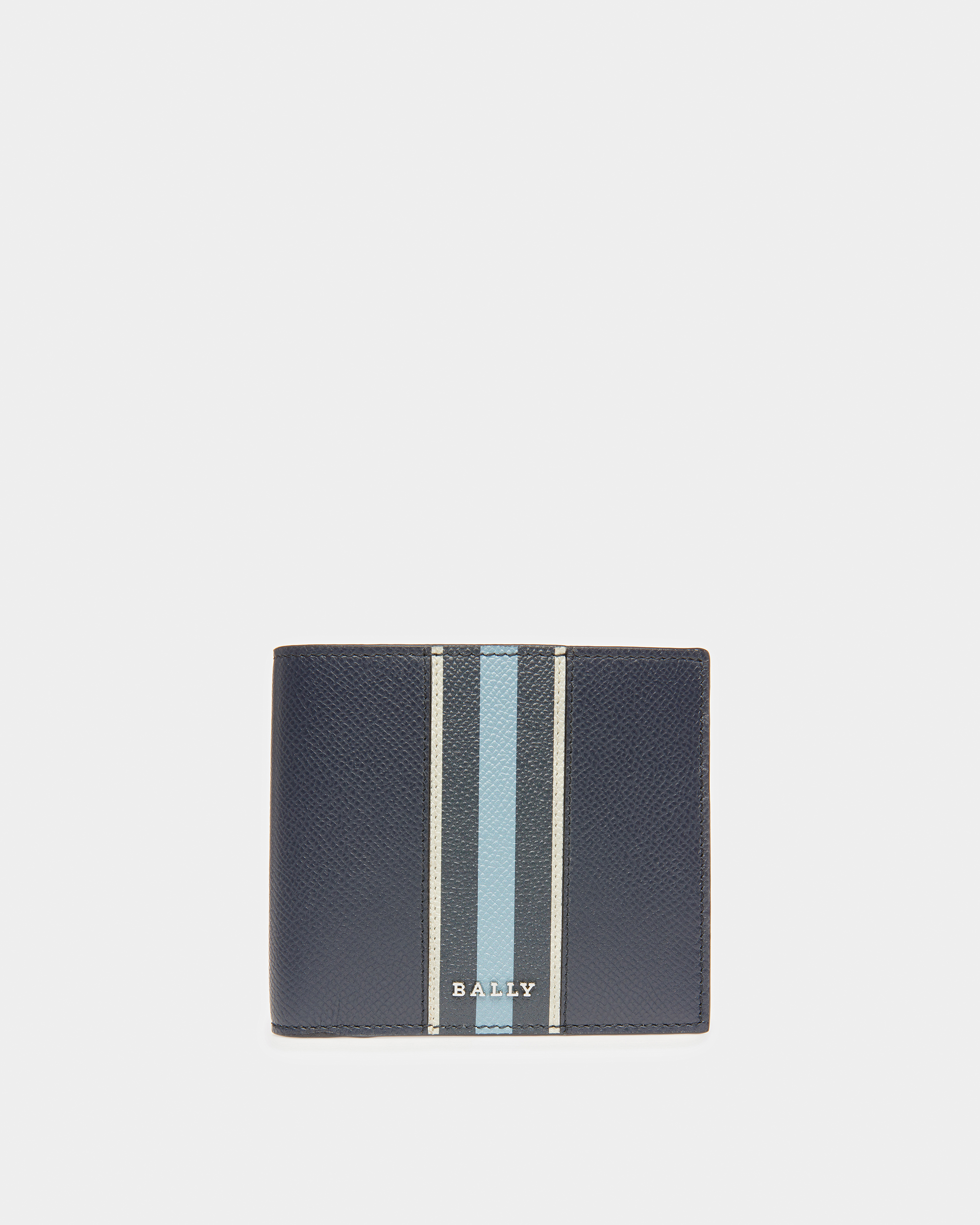 Brasai Leather Wallet In Midnight Blue And Light Blue